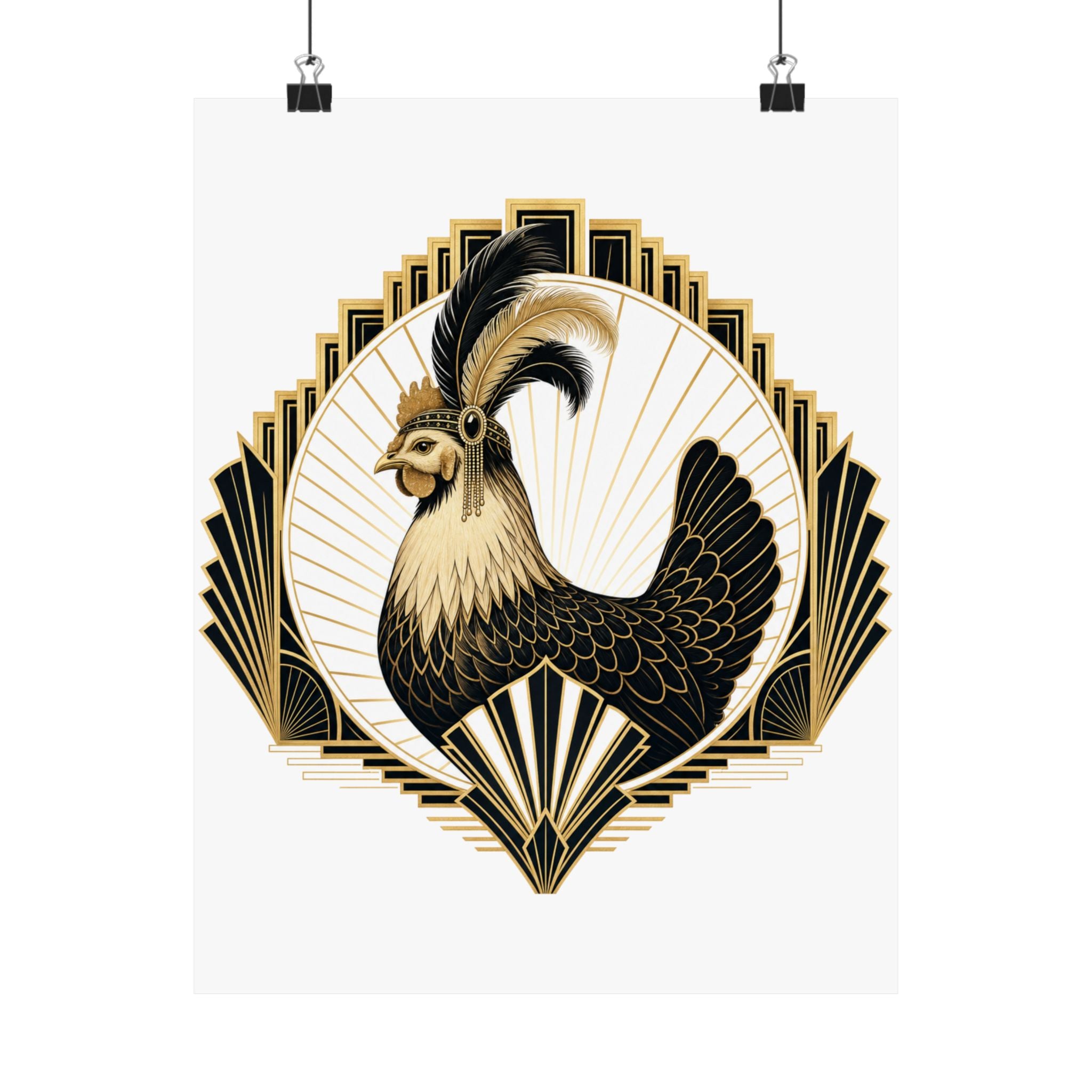 Art Deco Hen Poster