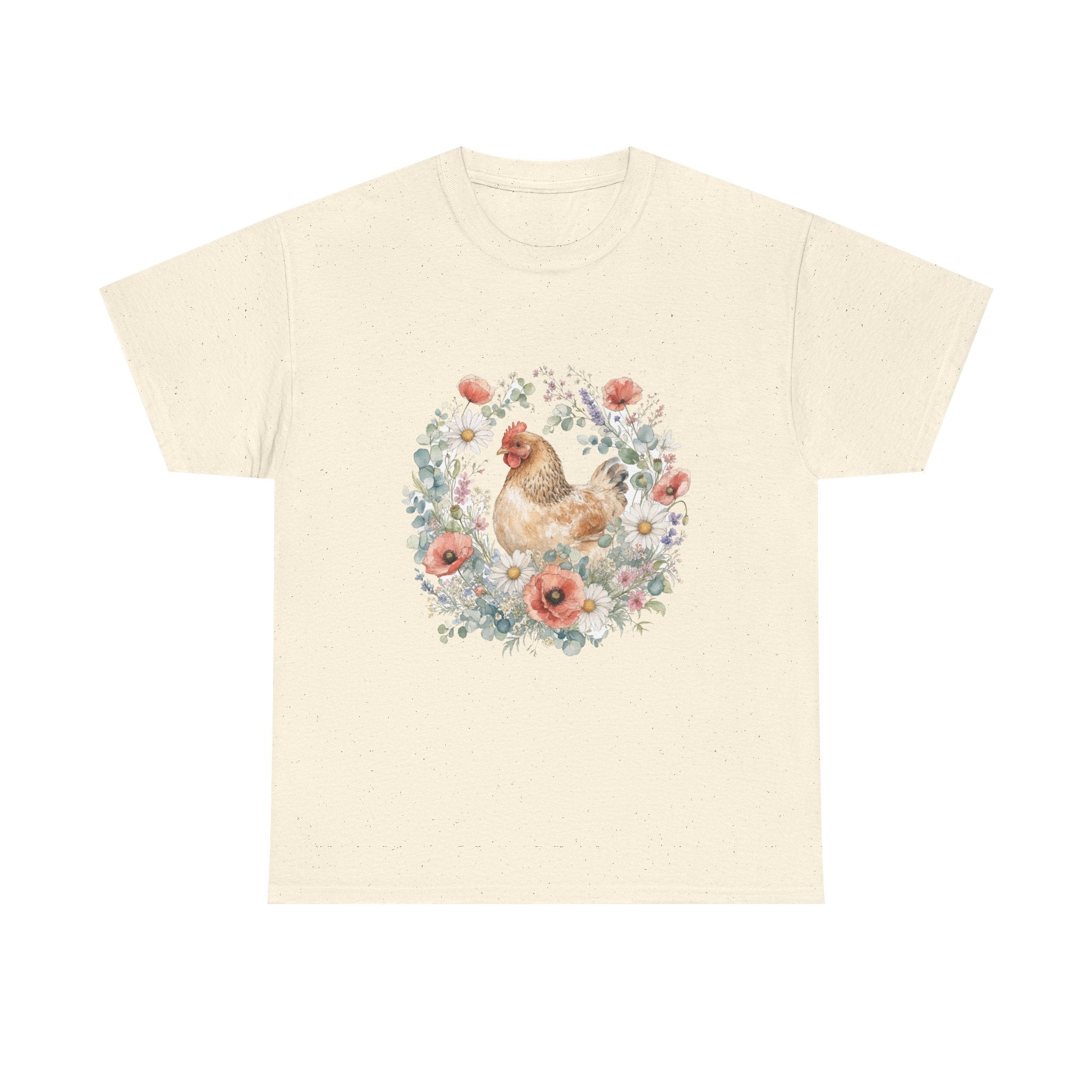 Watercolor Floral Hen Tee