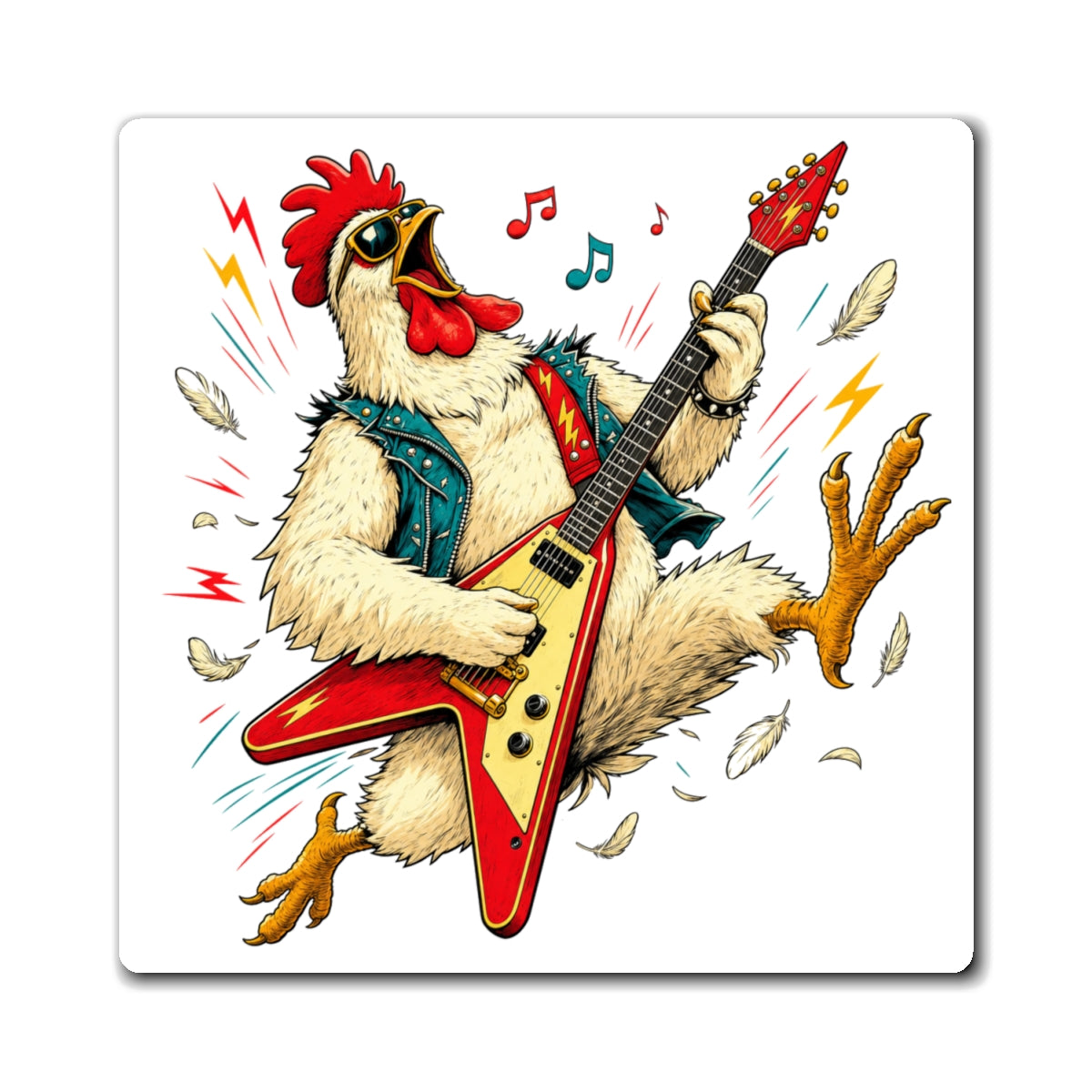 Cluck & Roll Magnet