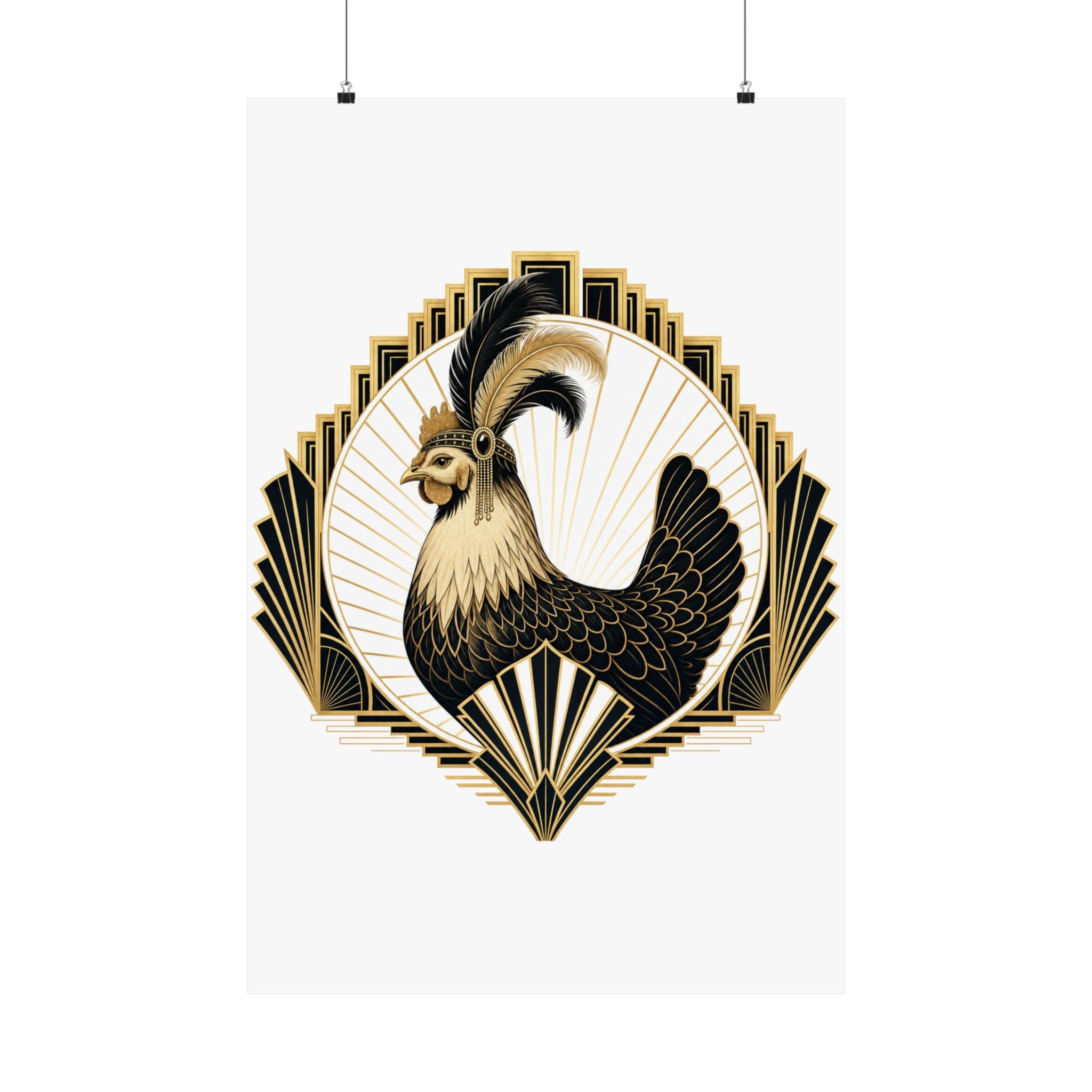 Art Deco Hen Poster