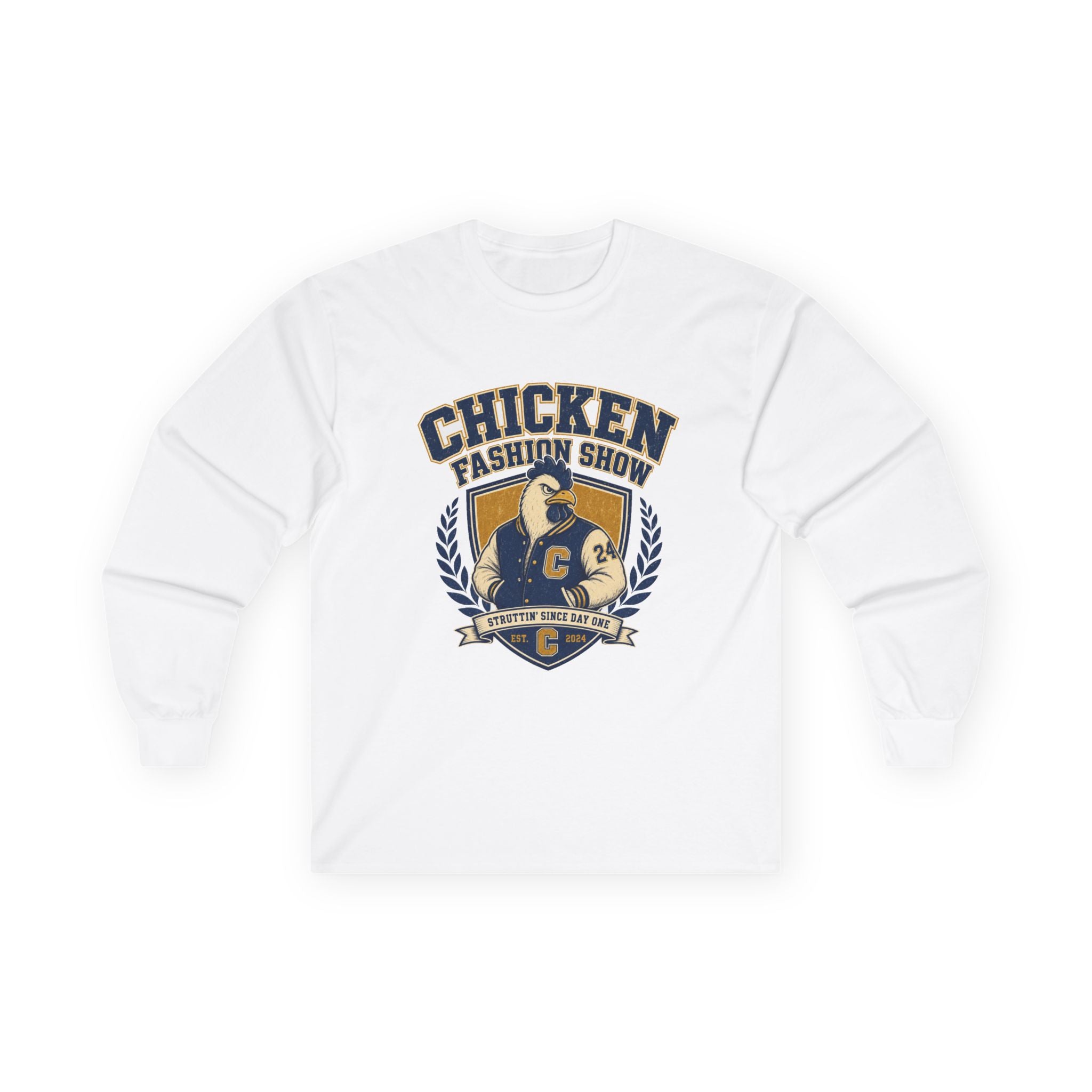 Chicken Fashion Show Varsity Long Sleeve Tee