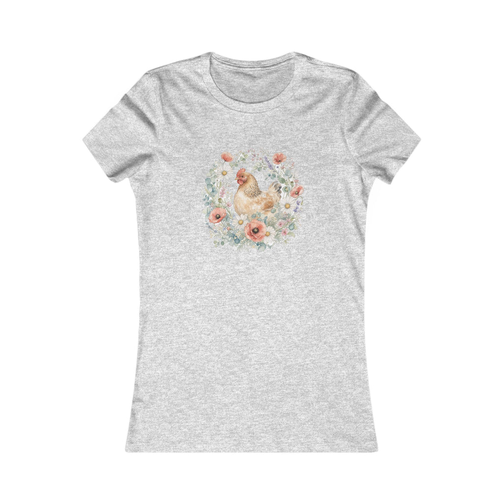 Watercolor Floral Hen Women's Tee