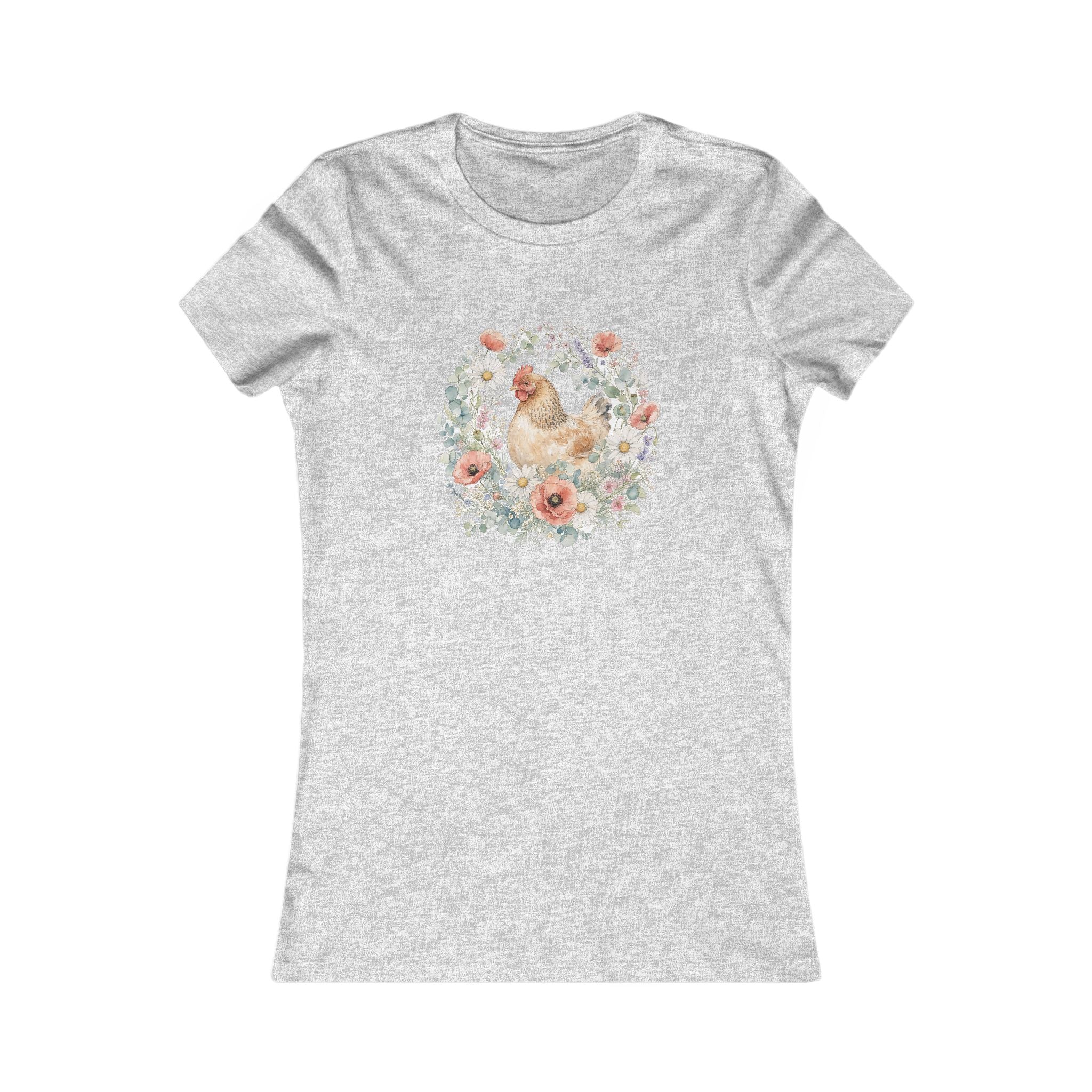 Watercolor Floral Hen Women's Tee