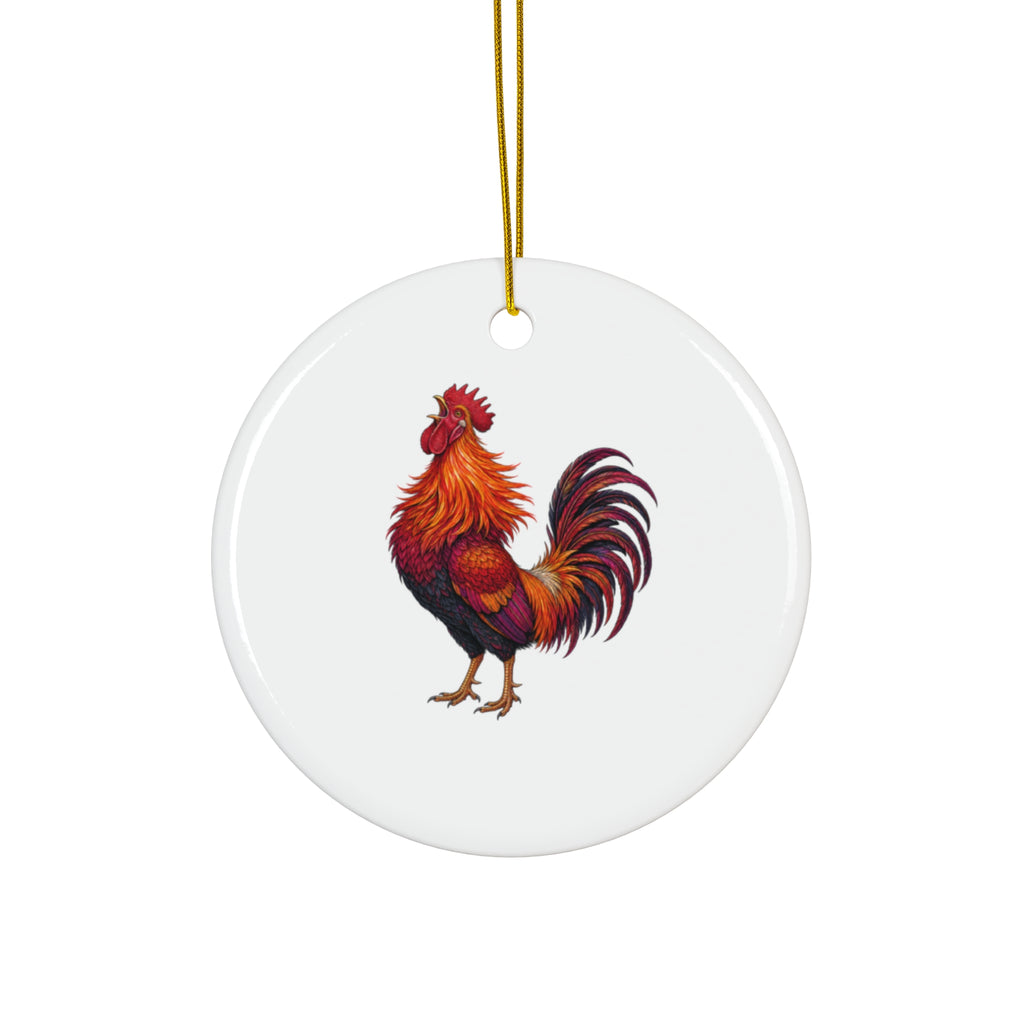 Sunrise Rooster Ceramic Ornament