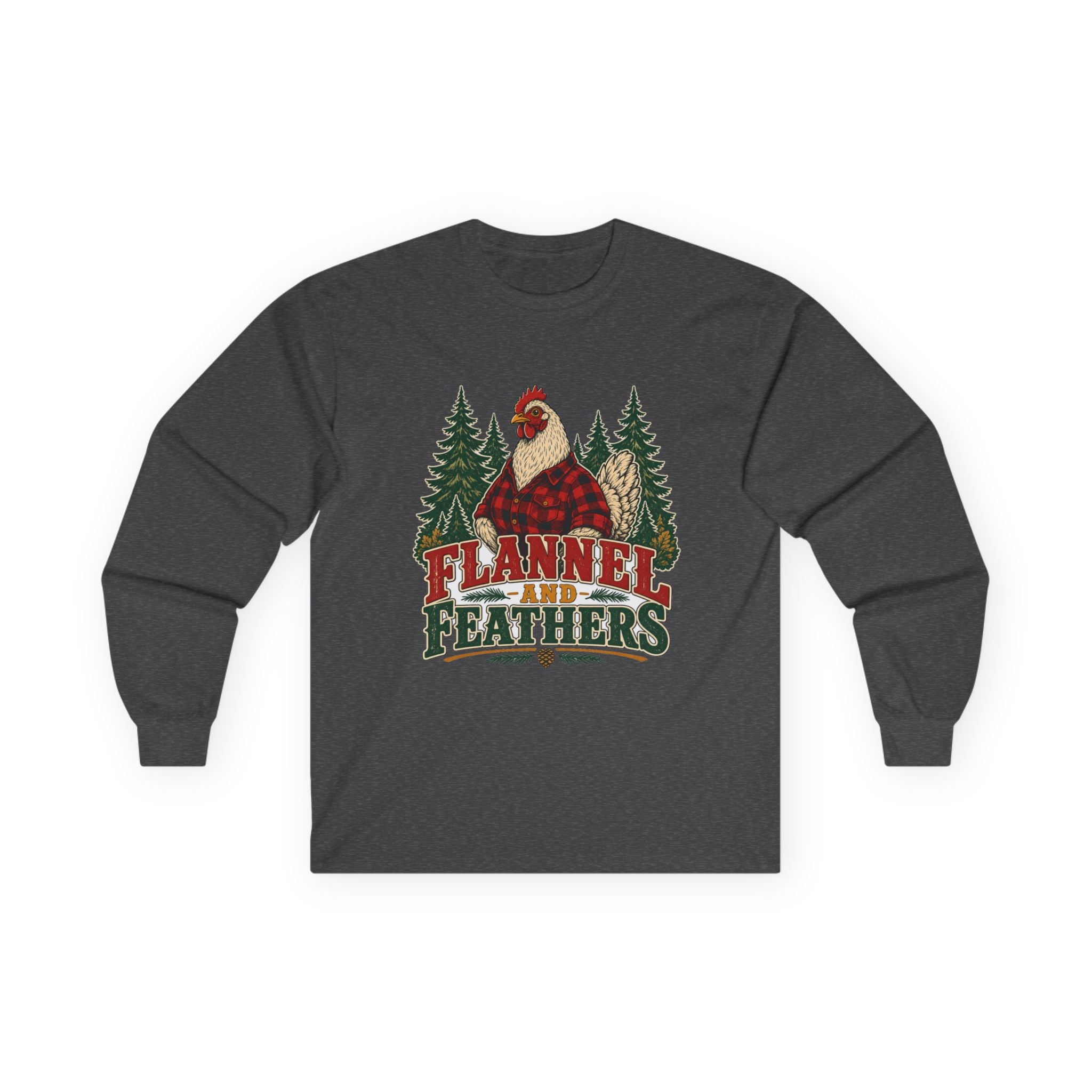 Flannel & Feathers Long Sleeve Tee