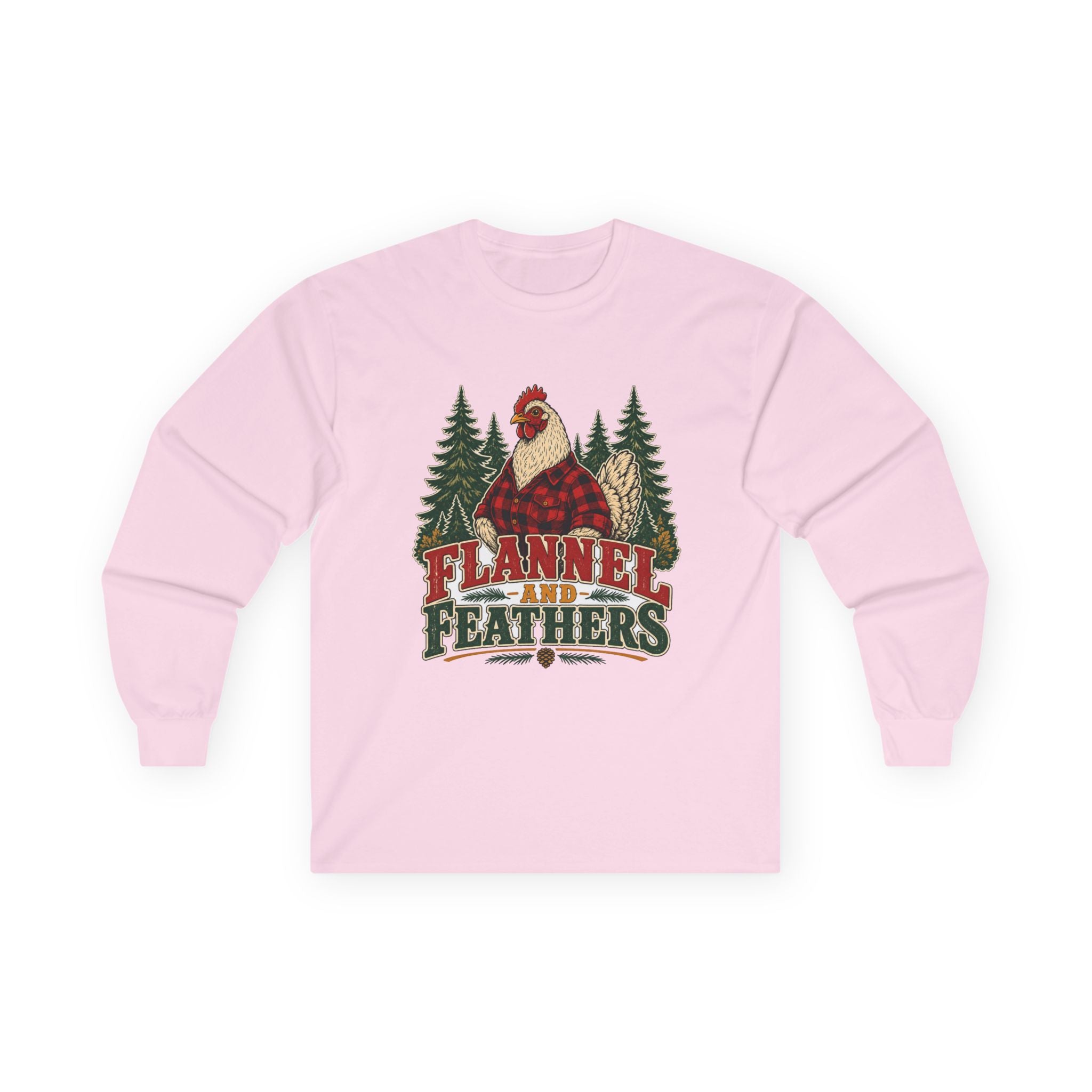 Flannel & Feathers Long Sleeve Tee