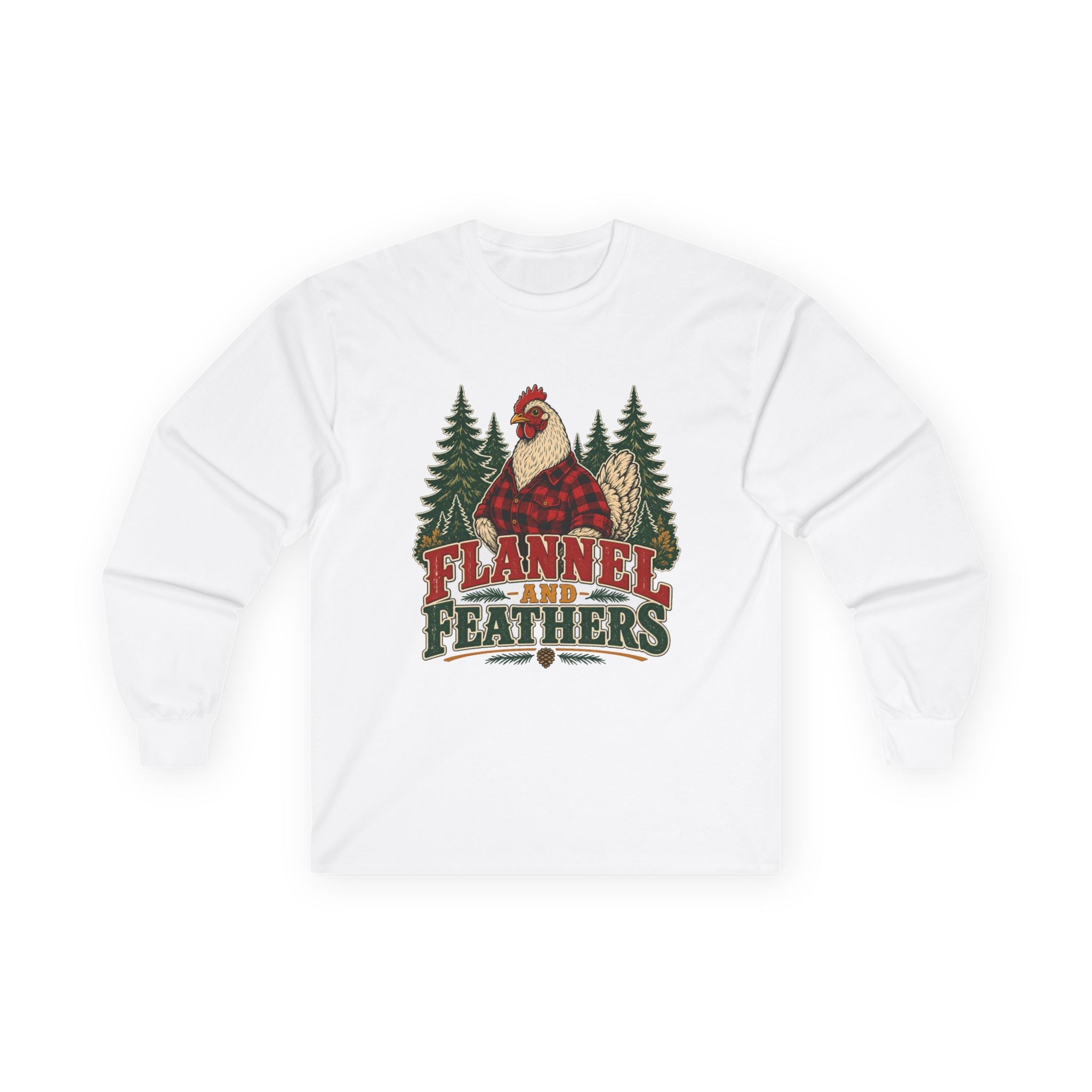 Flannel & Feathers Long Sleeve Tee