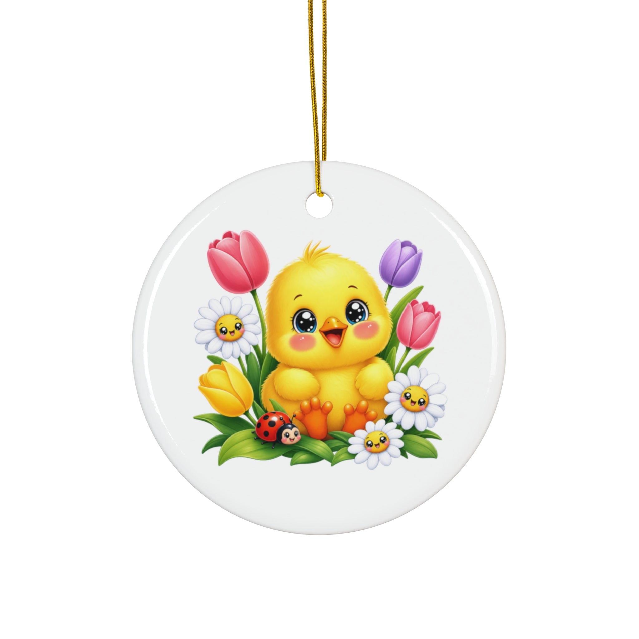 Spring Chick Ceramic Ornament