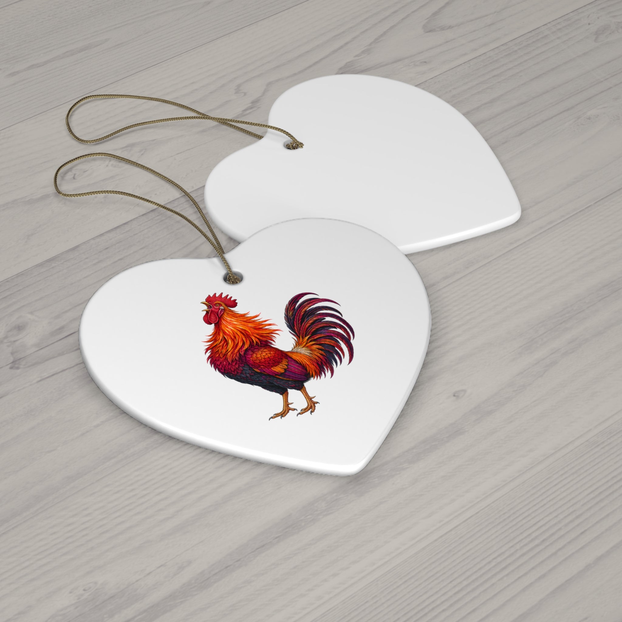Sunrise Rooster Ceramic Ornament