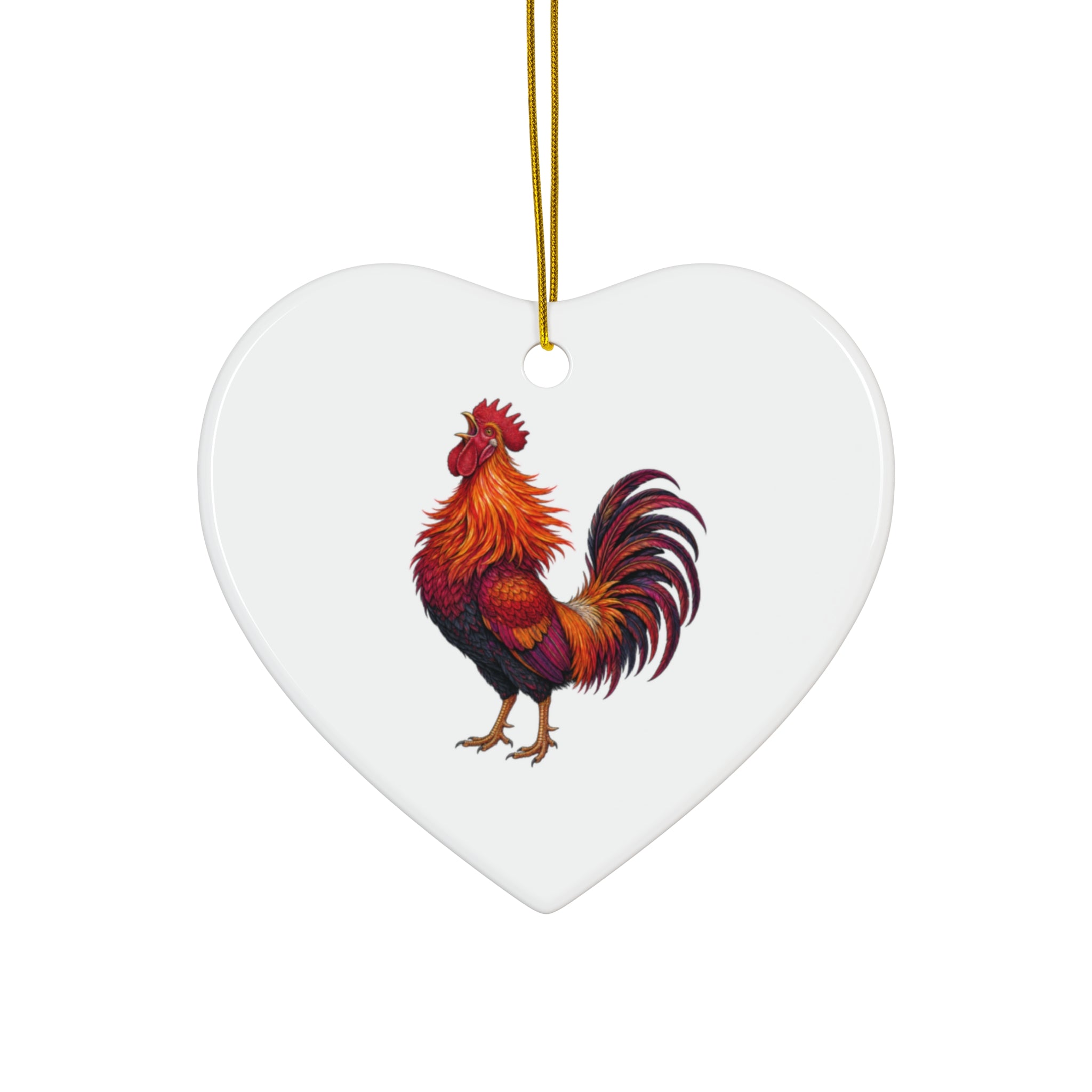 Sunrise Rooster Ceramic Ornament