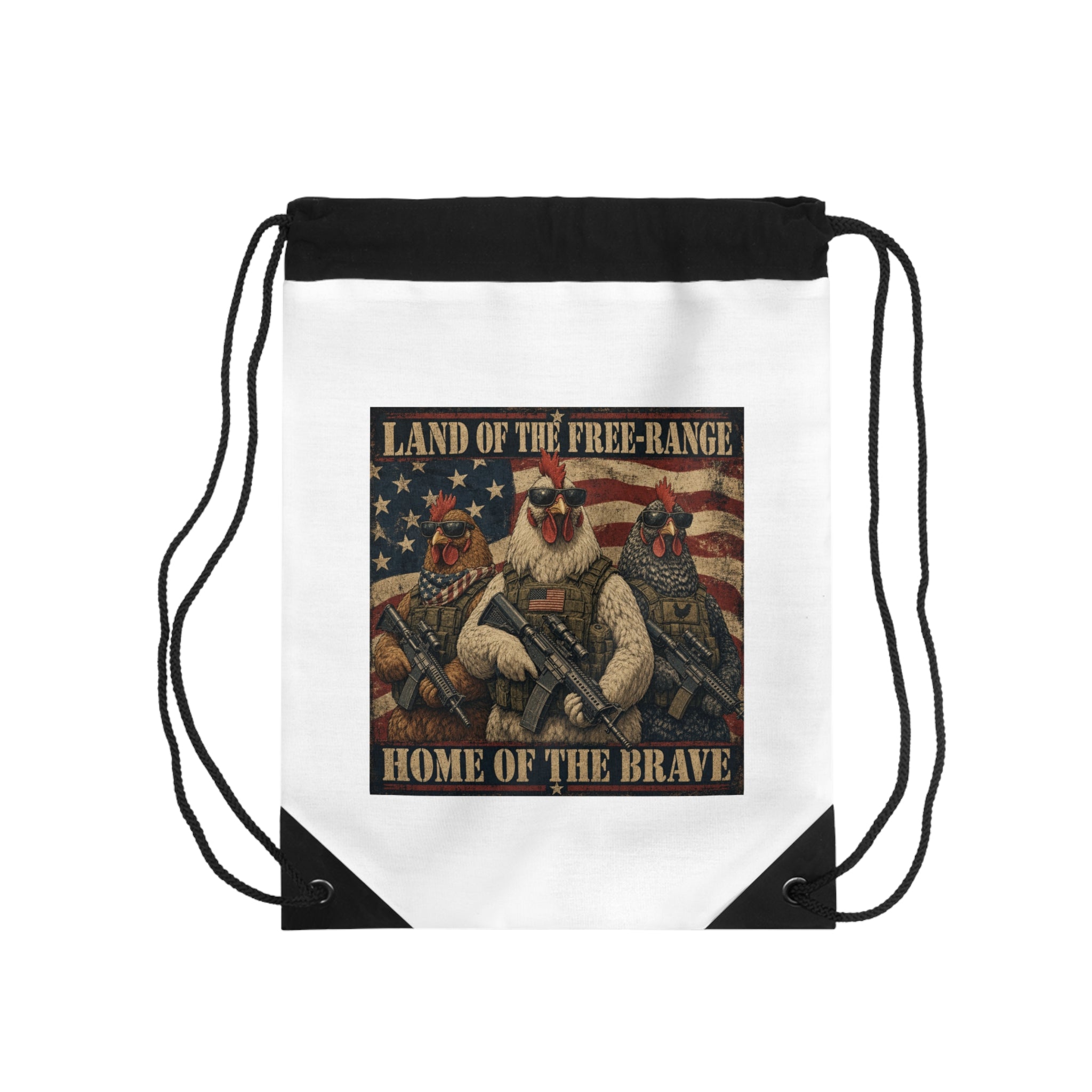 Land of the Free-Range Drawstring Bag