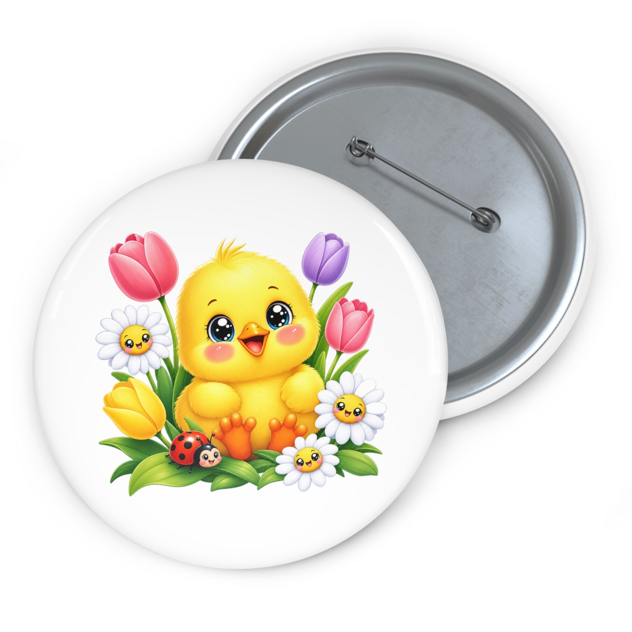 Spring Chick Pin Button