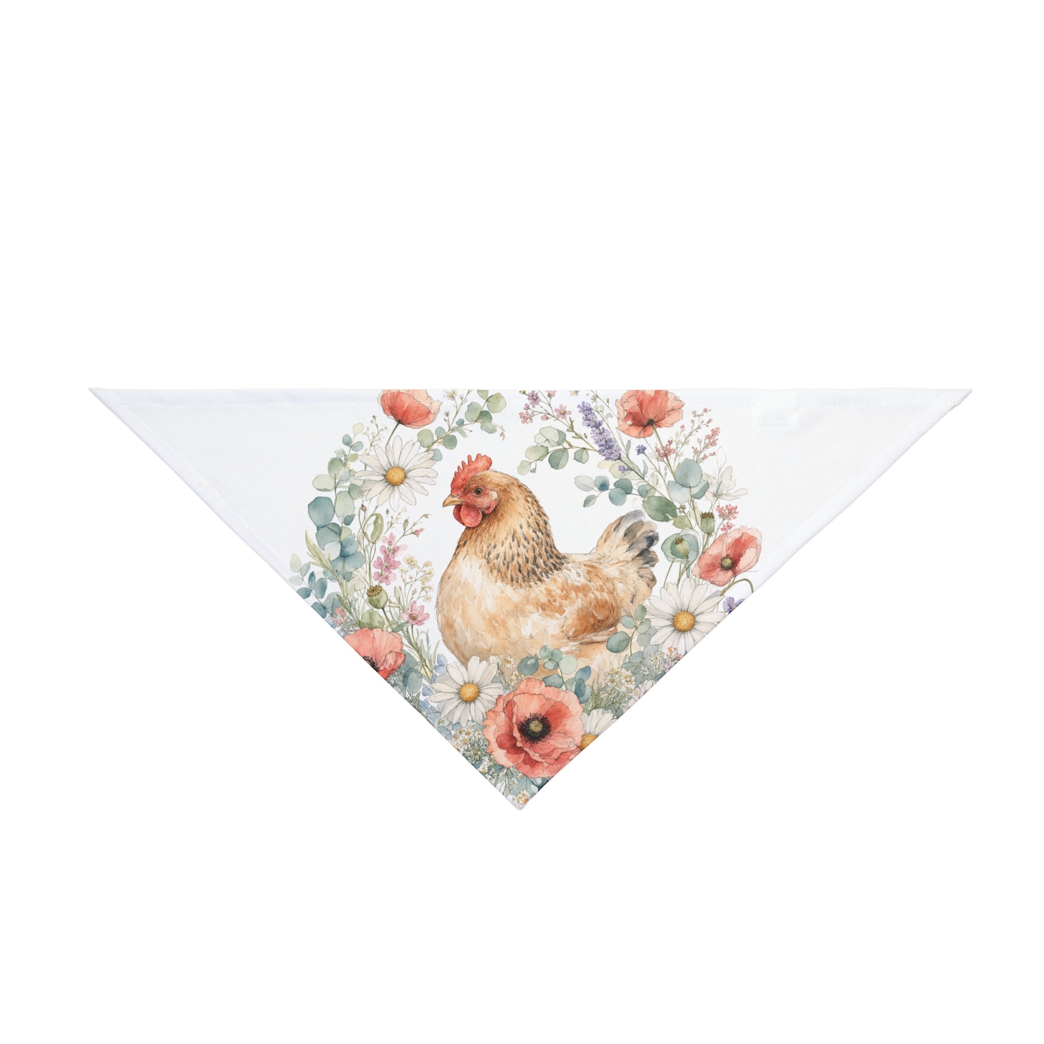 Watercolor Floral Hen Pet Bandana