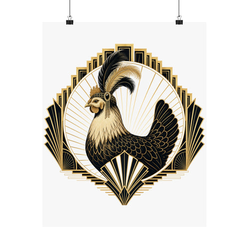 Art Deco Hen Poster