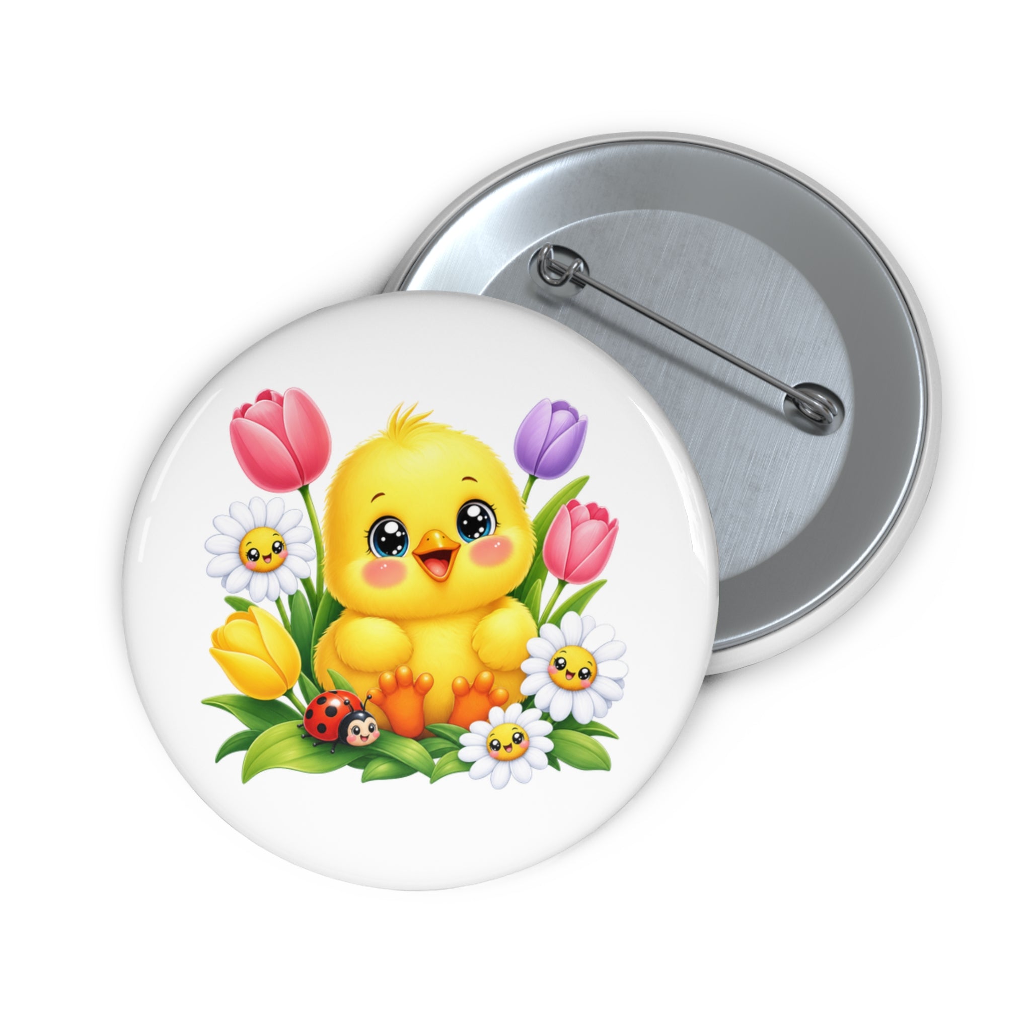 Spring Chick Pin Button