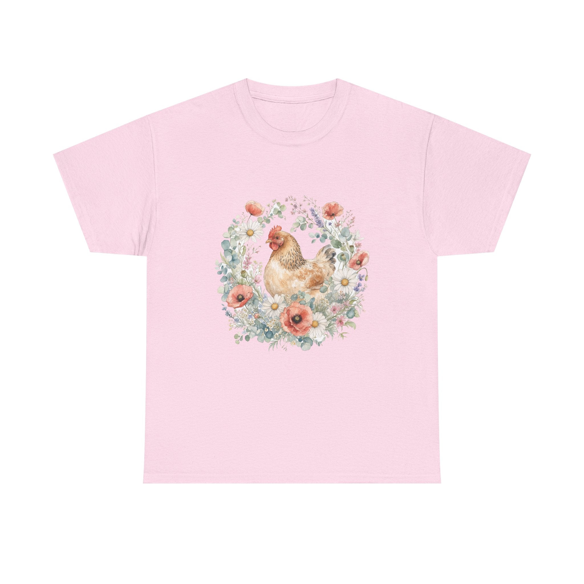 Watercolor Floral Hen Tee