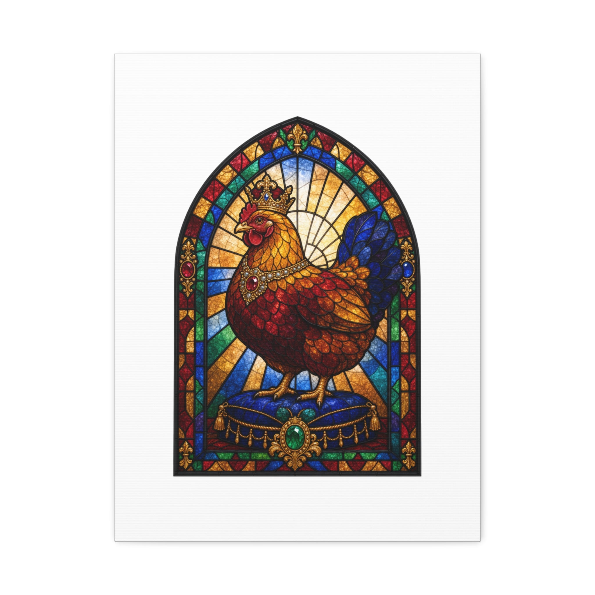 Stained Glass Hen Canvas