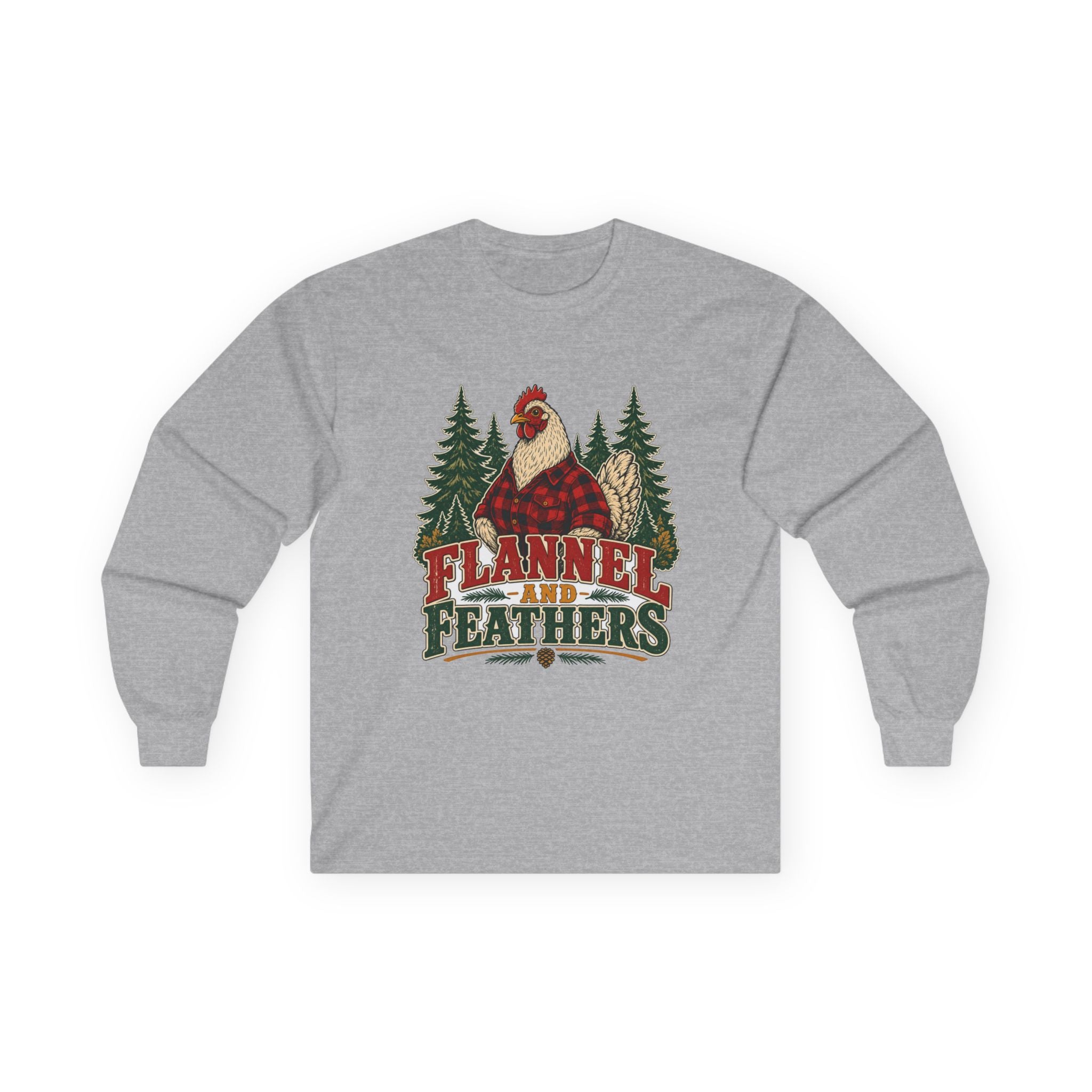Flannel & Feathers Long Sleeve Tee