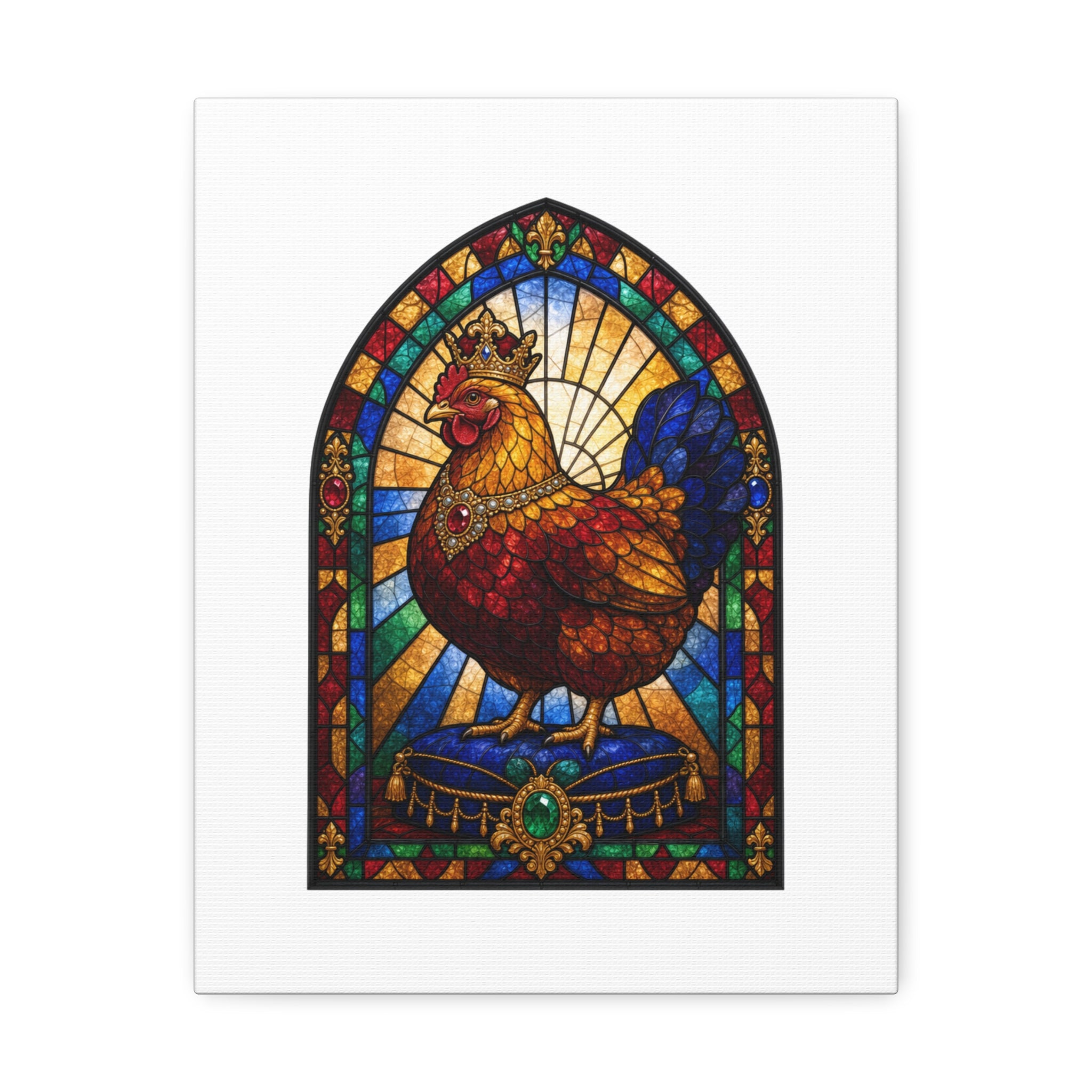 Stained Glass Hen Canvas