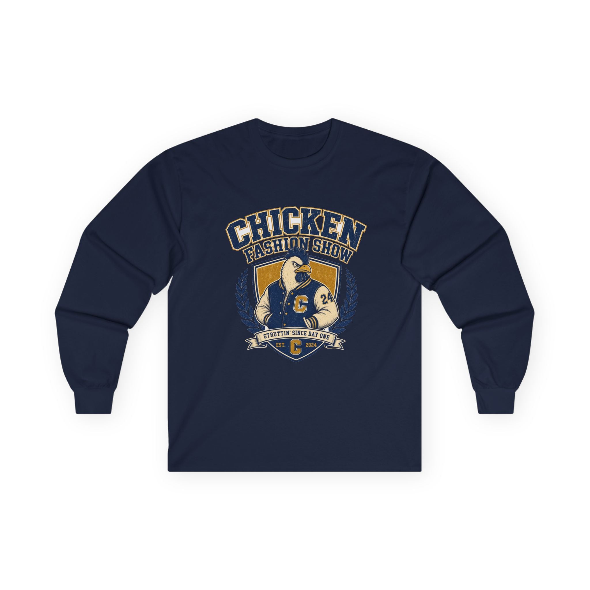 Chicken Fashion Show Varsity Long Sleeve Tee
