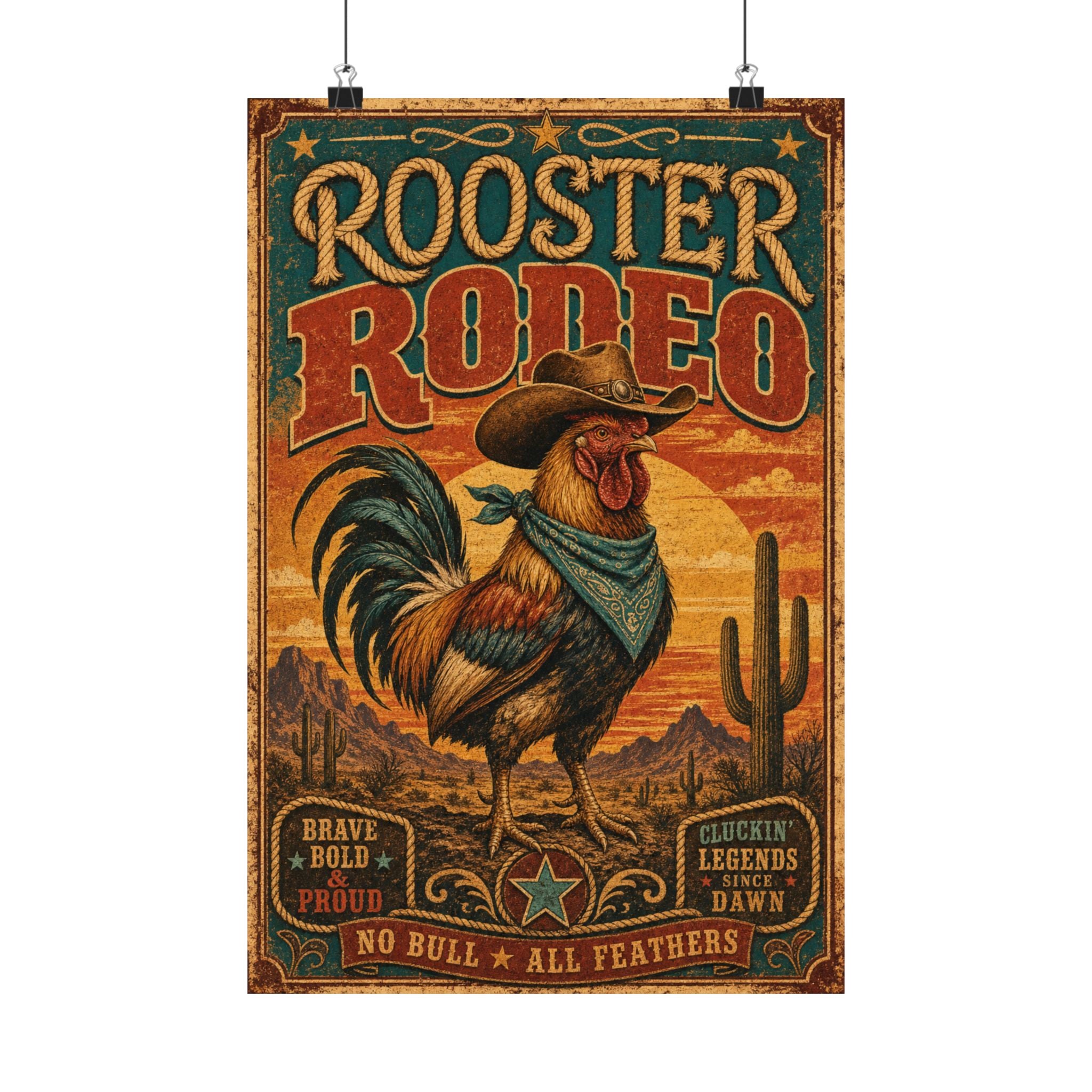 Rooster Rodeo Poster