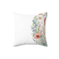 Watercolor Floral Hen Throw Pillow