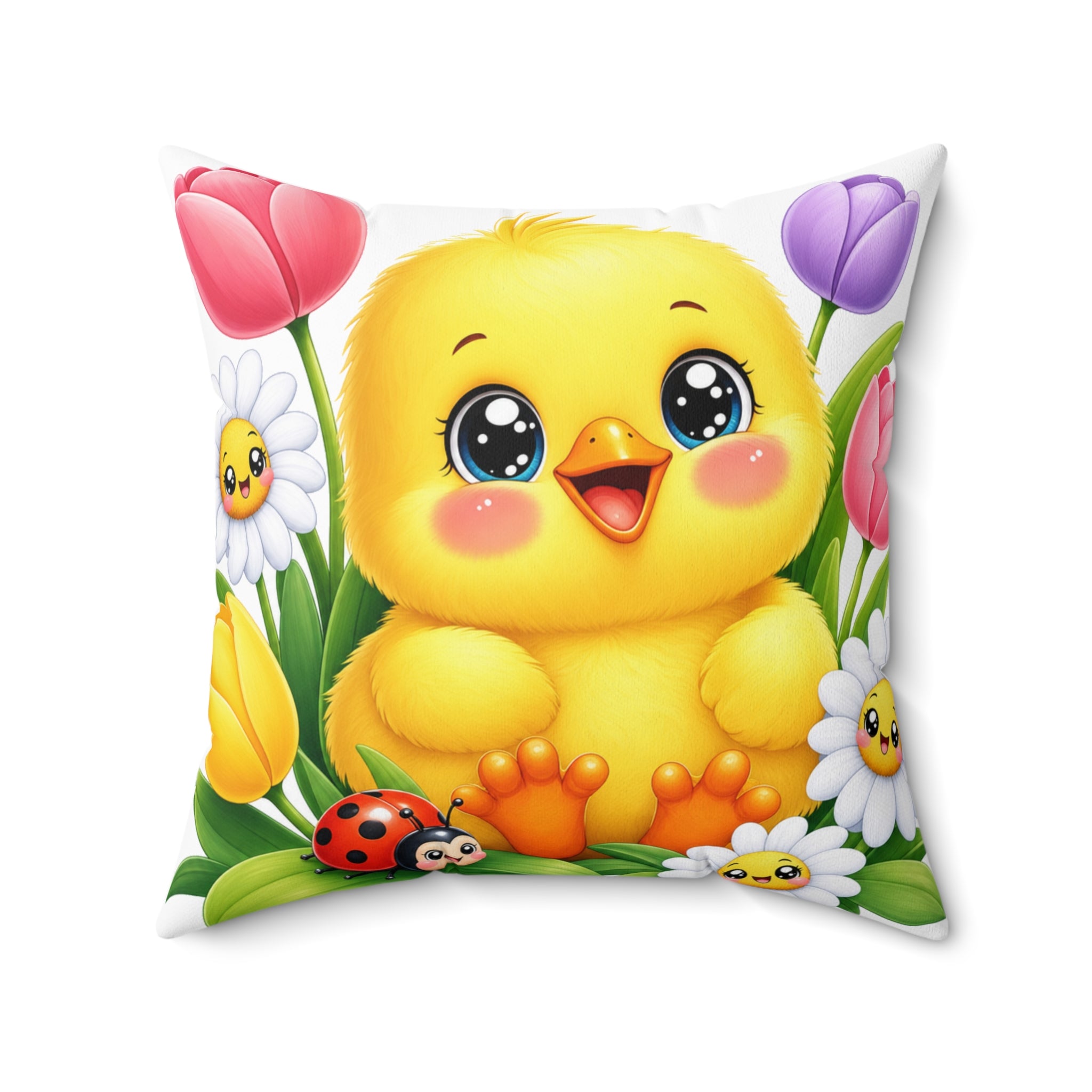 Spring Chick Throw Pillow