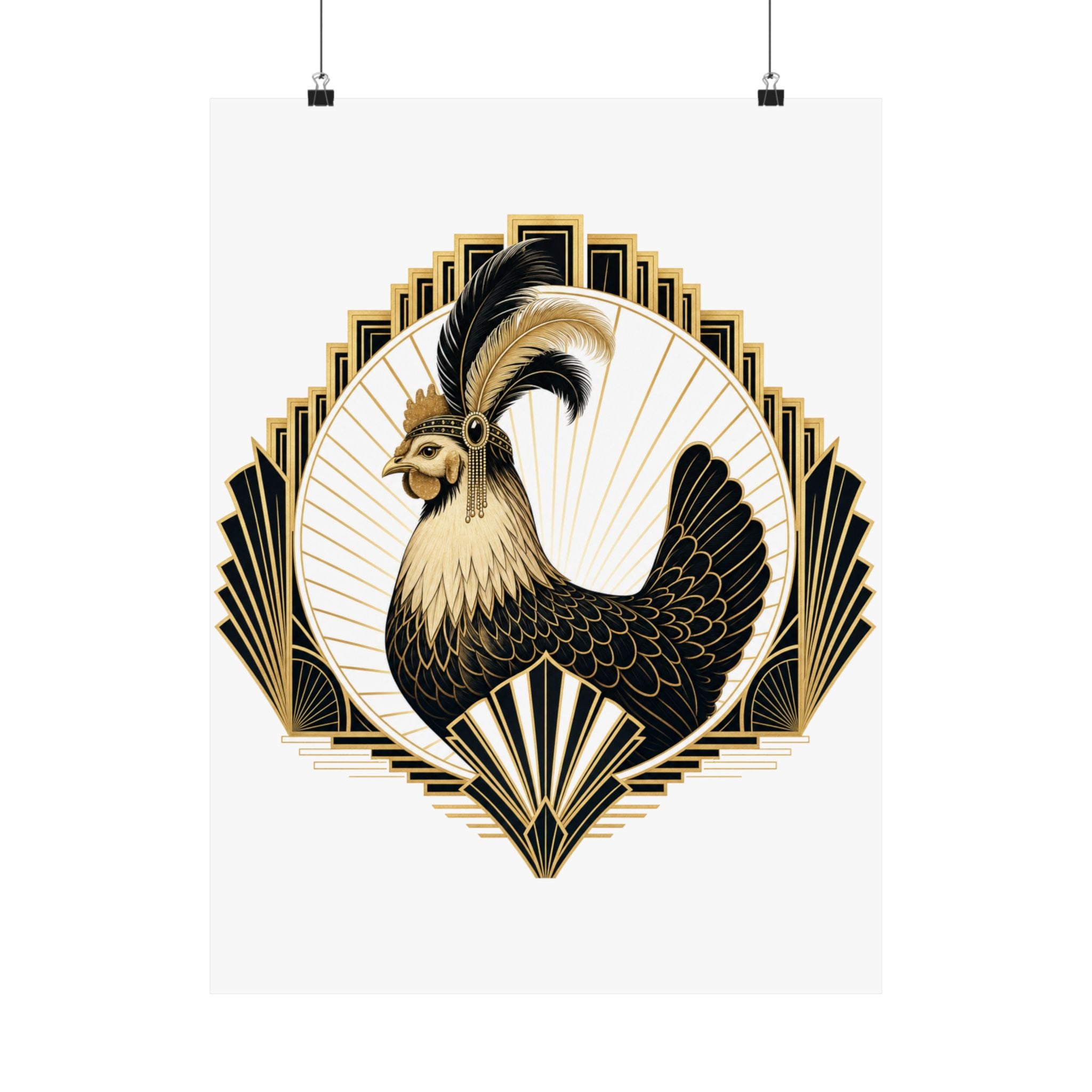 Art Deco Hen Poster