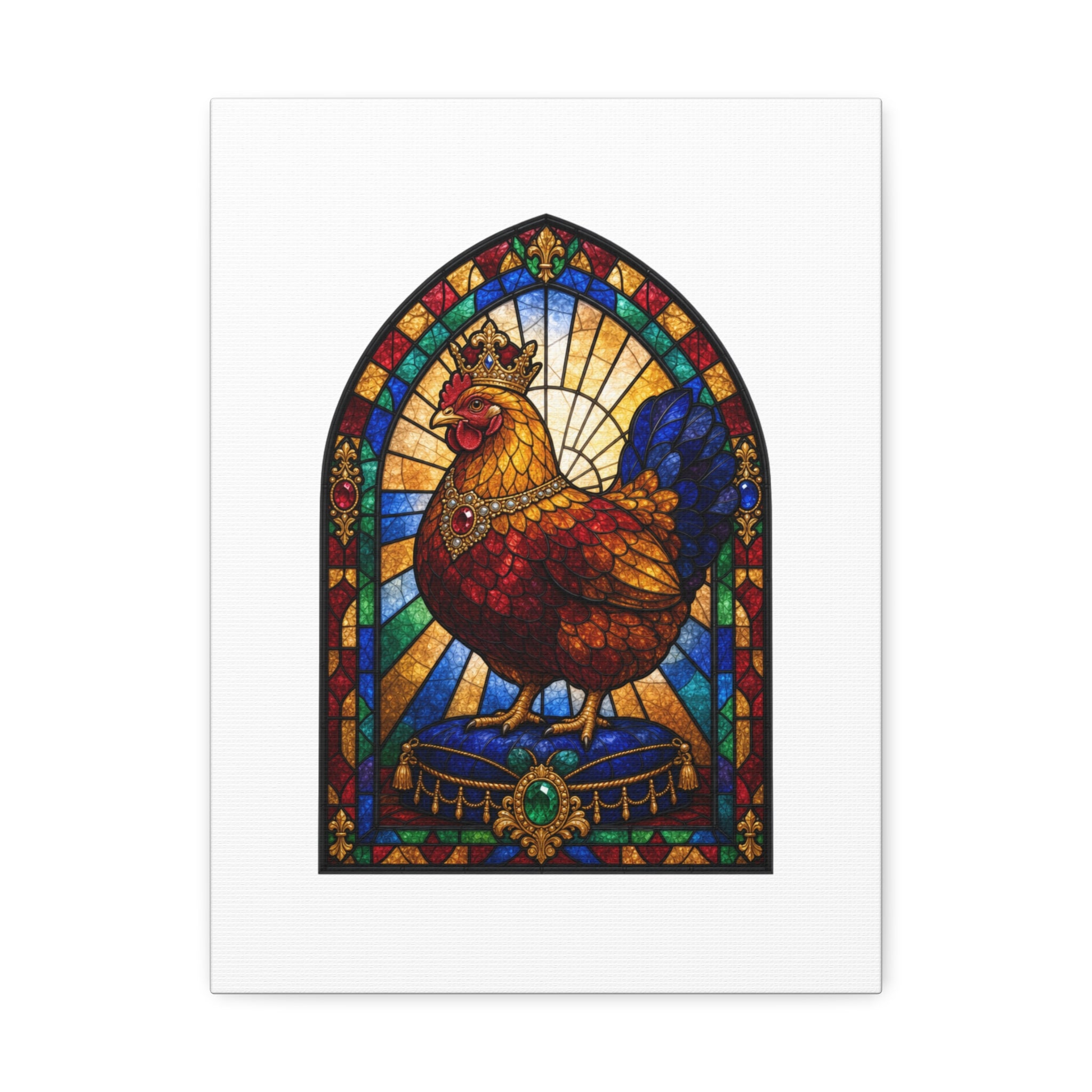 Stained Glass Hen Canvas