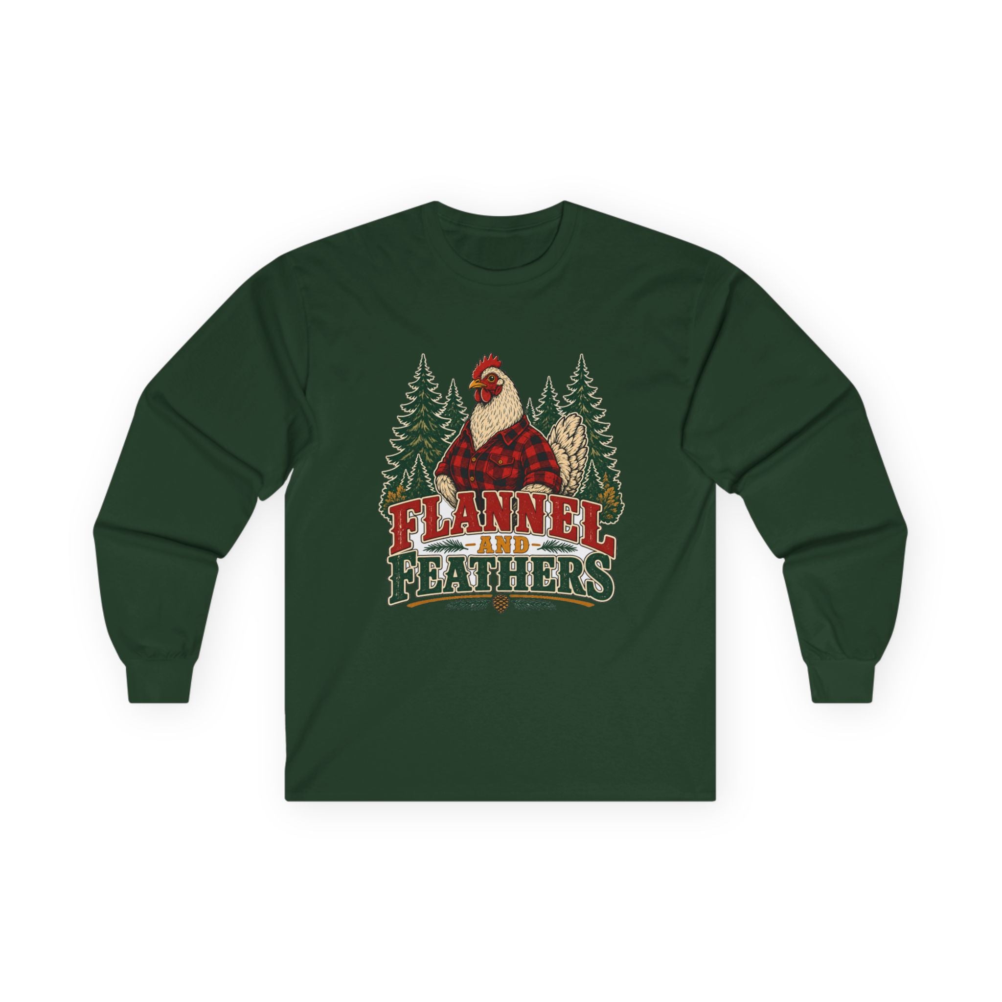 Flannel & Feathers Long Sleeve Tee