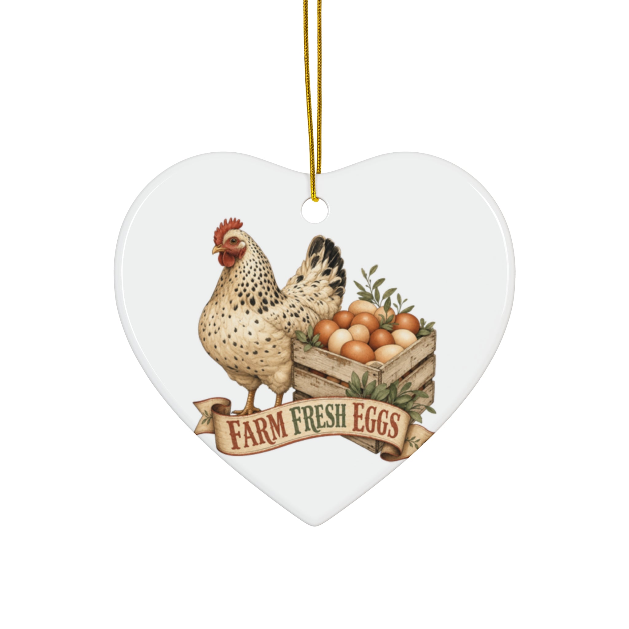 Farm Fresh Eggs Ceramic Ornament