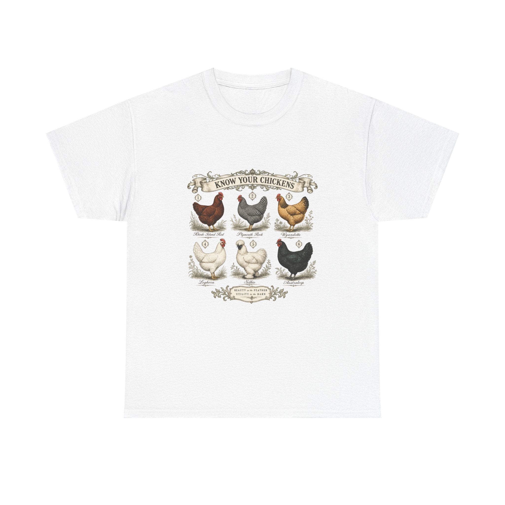 Know Your Chickens Breed Chart Tee