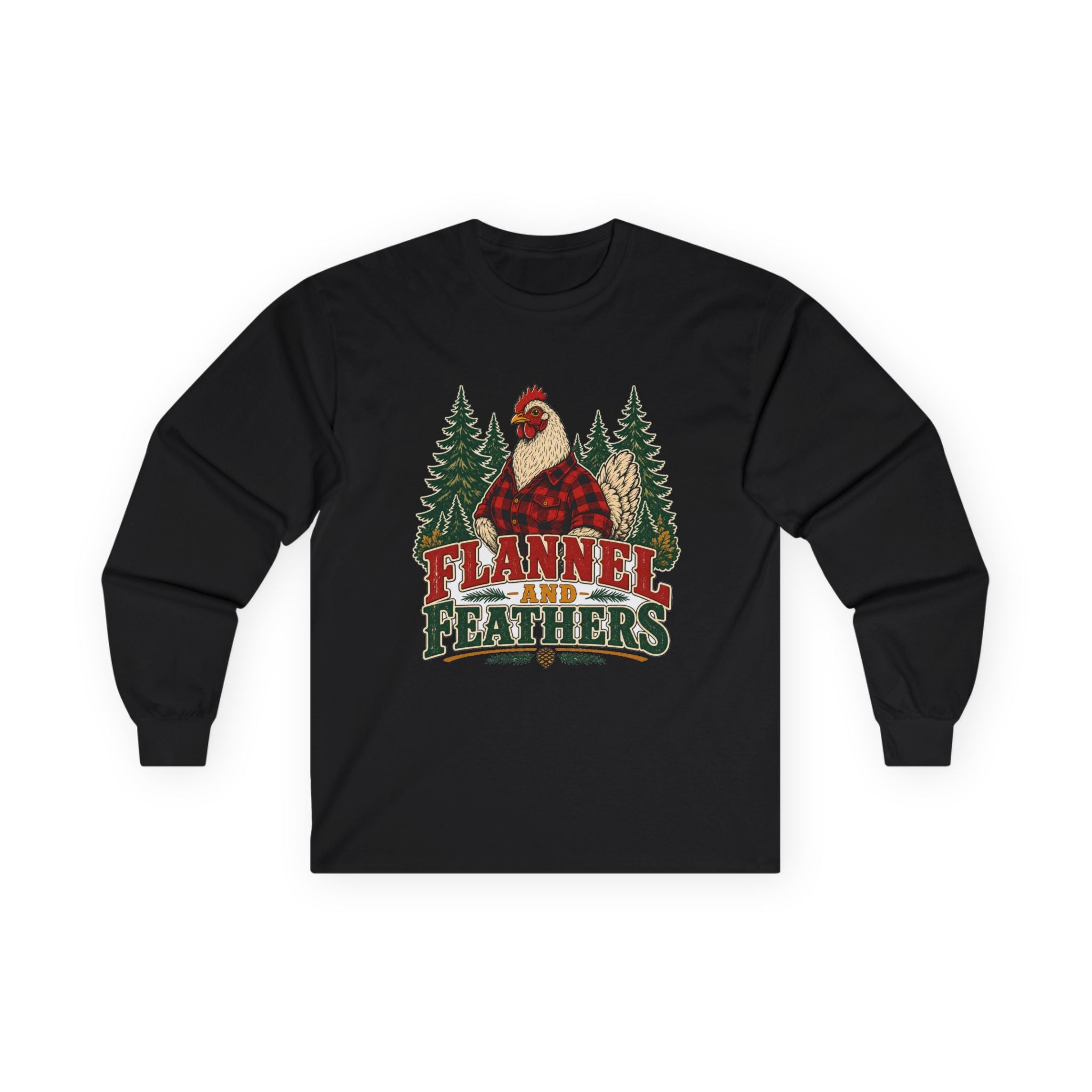Flannel & Feathers Long Sleeve Tee