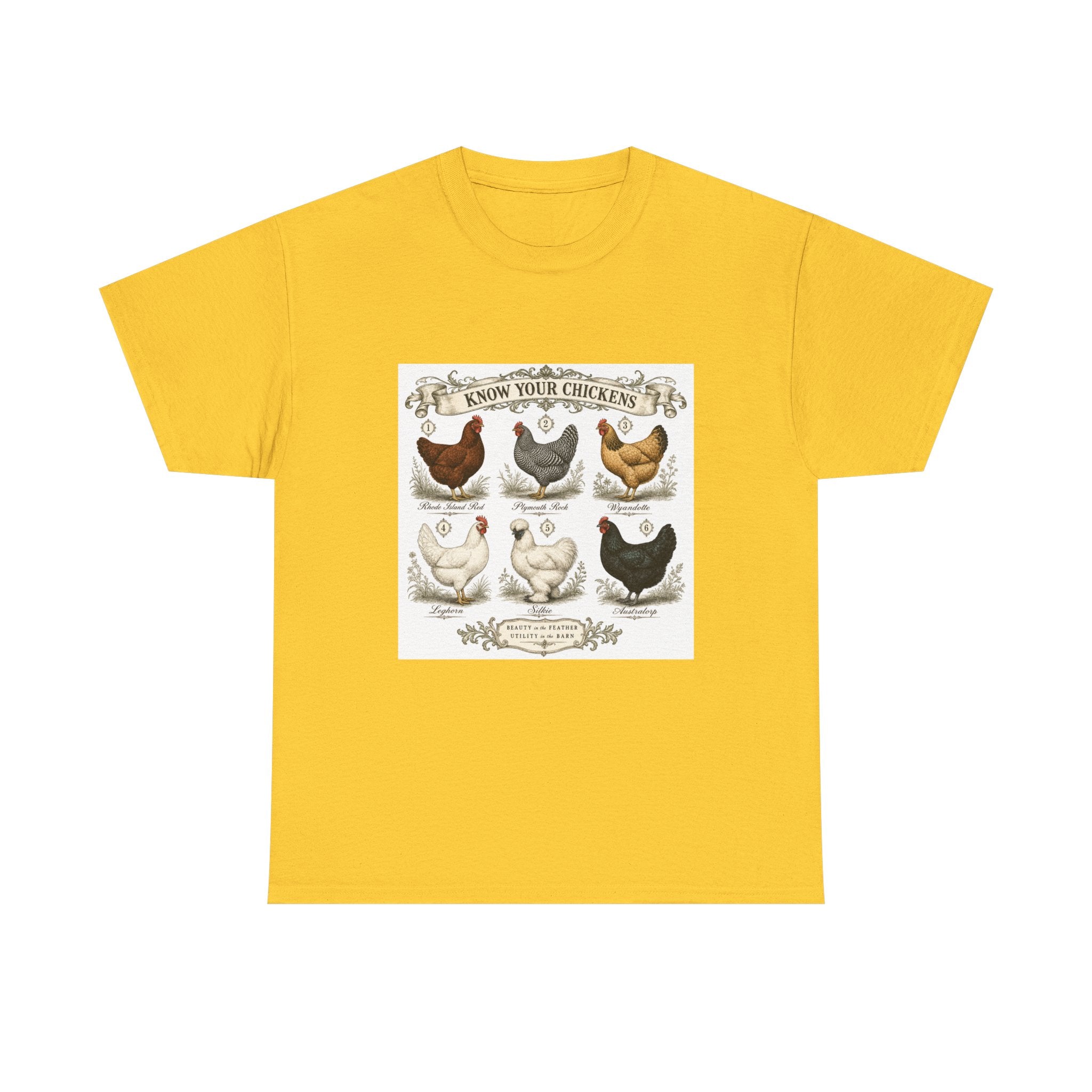 Know Your Chickens Breed Chart Tee