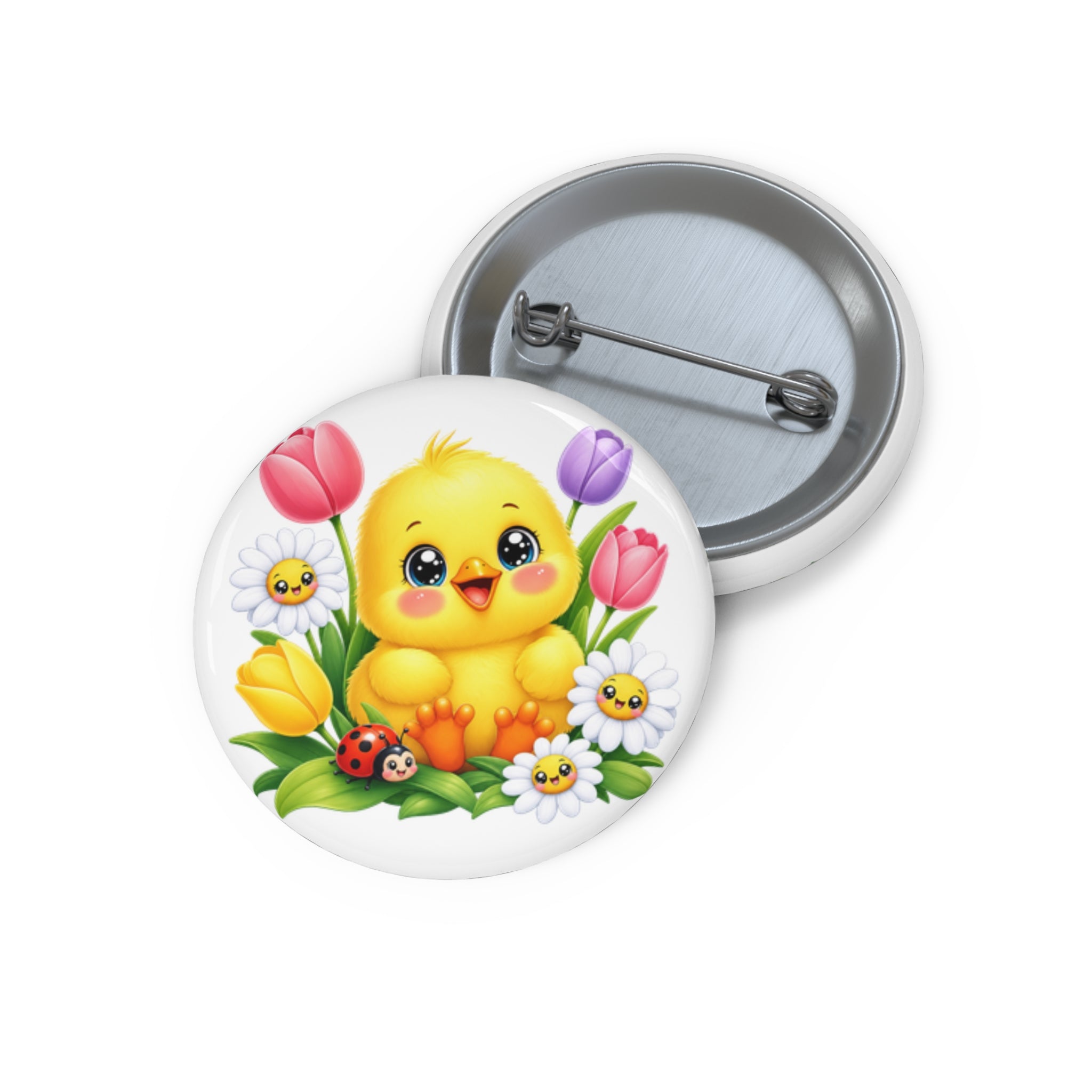 Spring Chick Pin Button