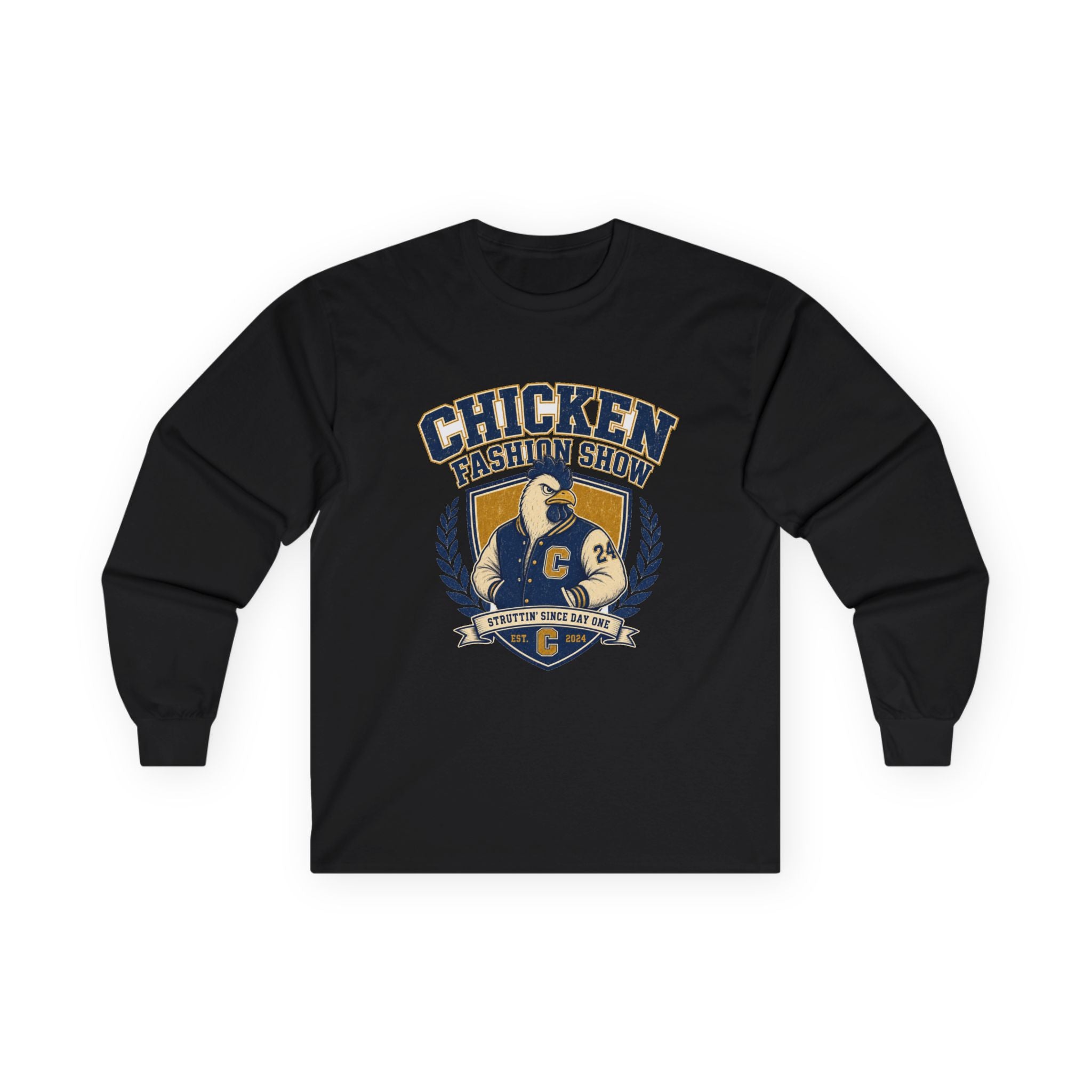 Chicken Fashion Show Varsity Long Sleeve Tee