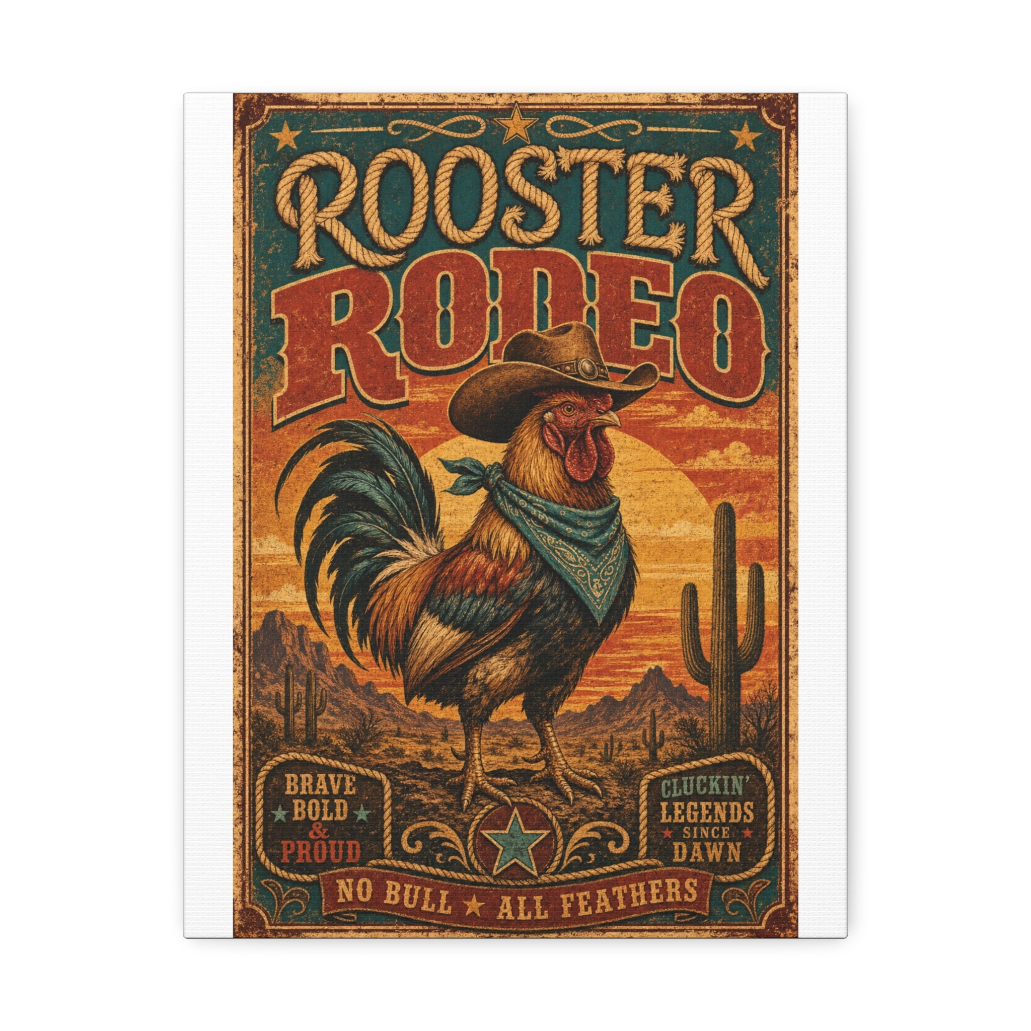 Rooster Rodeo Canvas