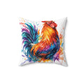 Splash Rooster Throw Pillow