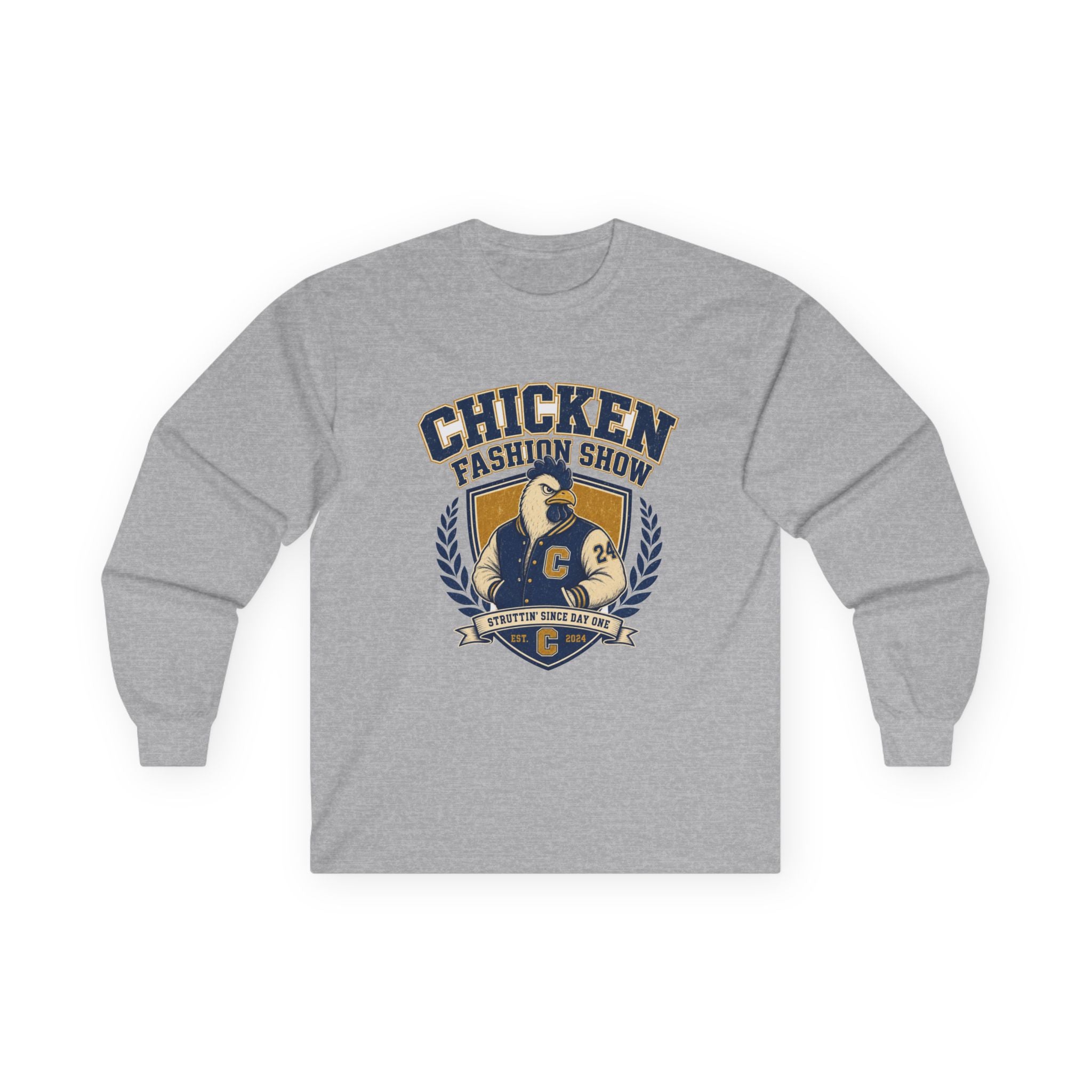 Chicken Fashion Show Varsity Long Sleeve Tee