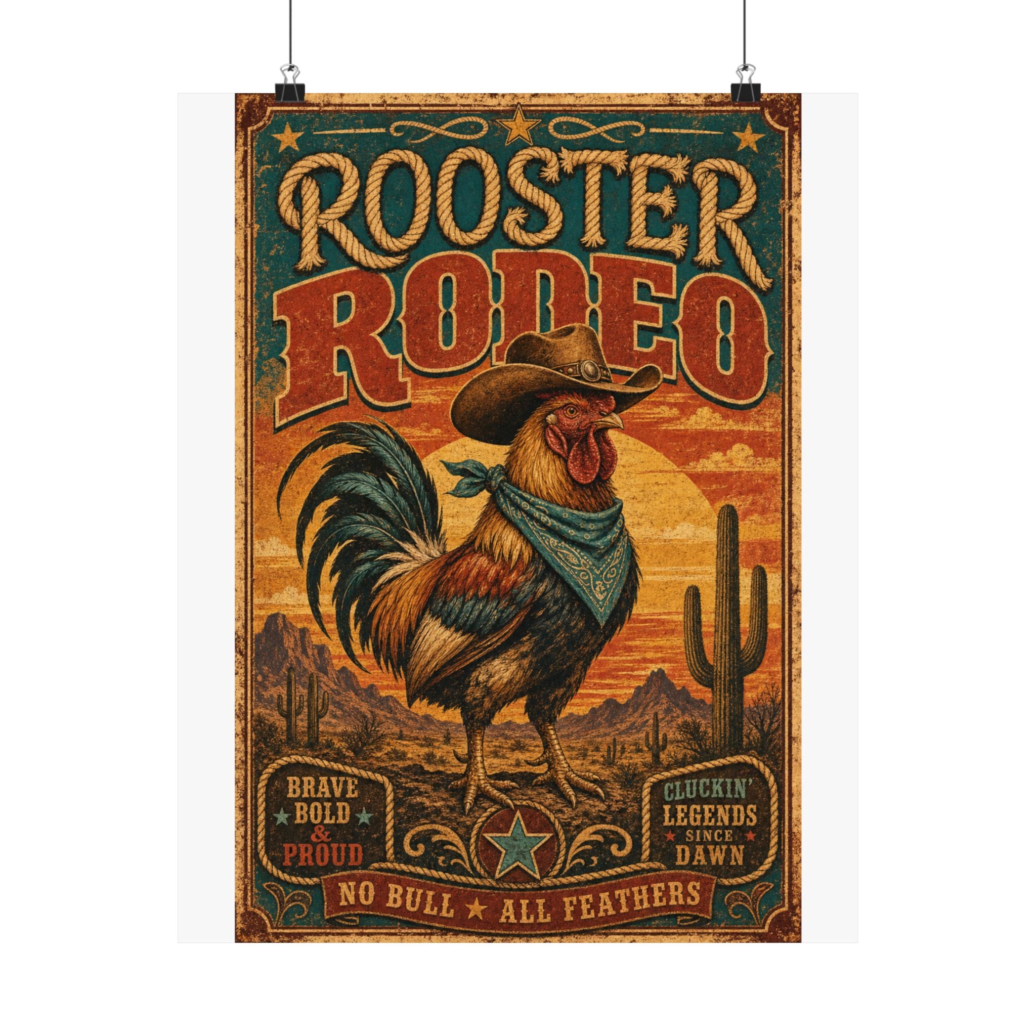 Rooster Rodeo Poster