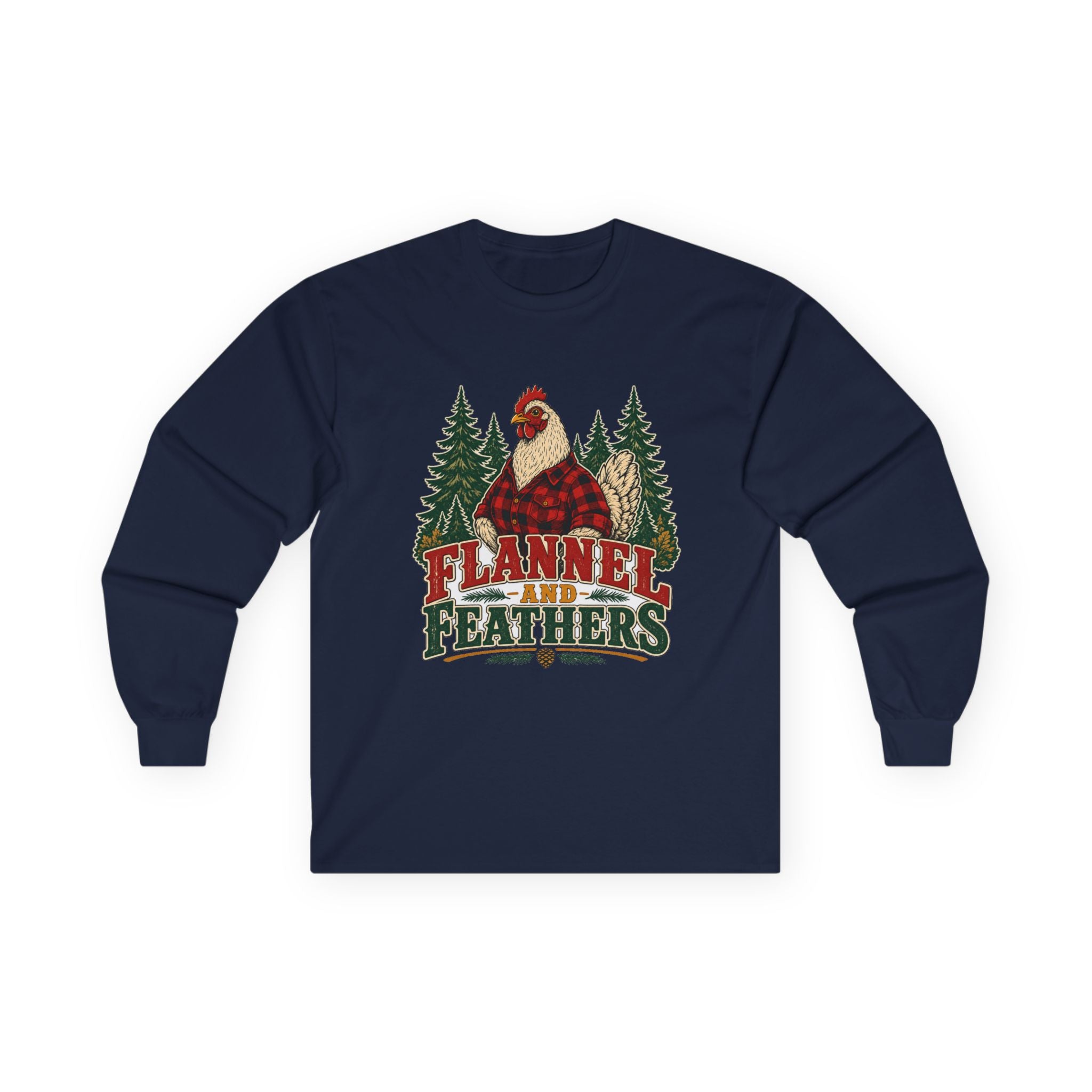 Flannel & Feathers Long Sleeve Tee
