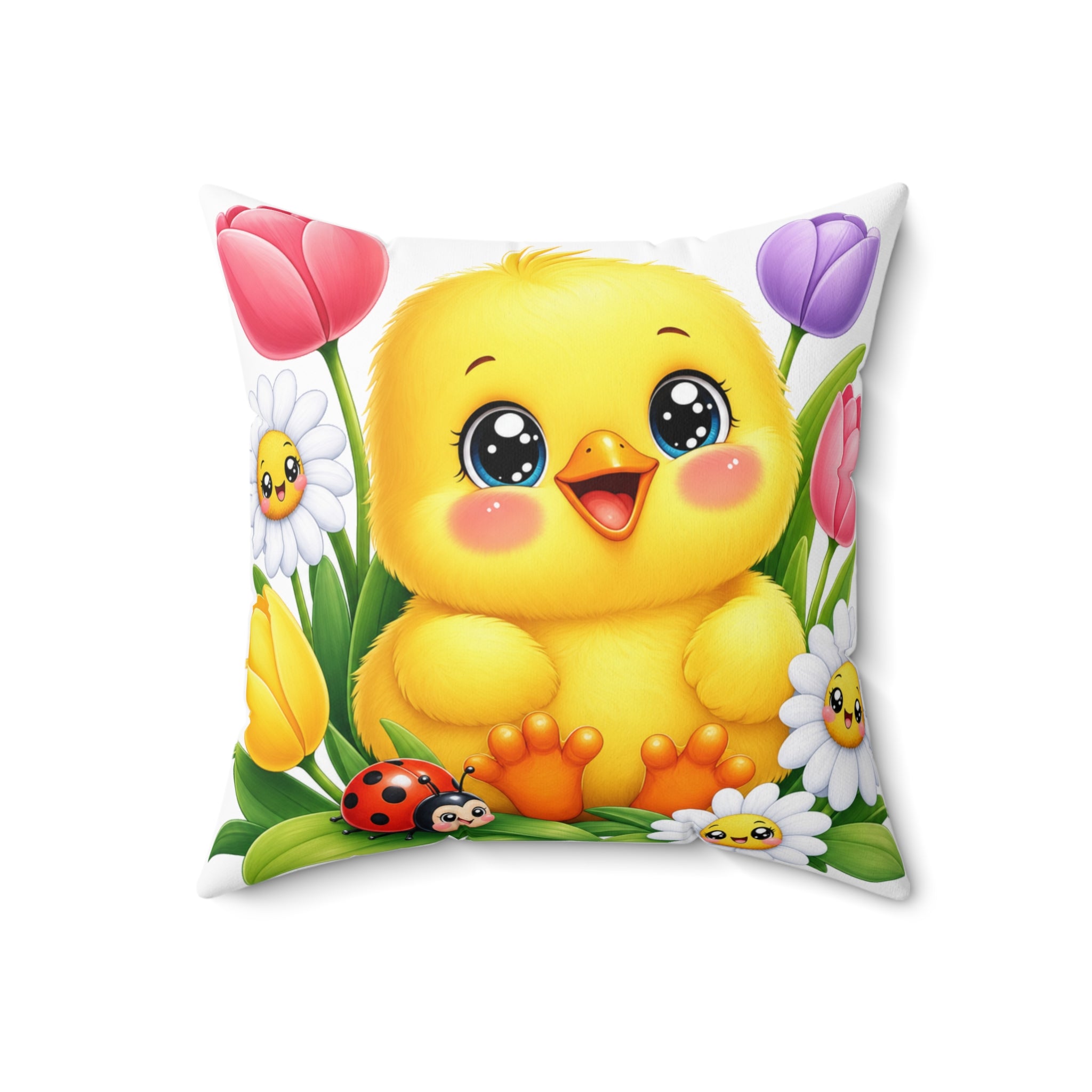 Spring Chick Throw Pillow