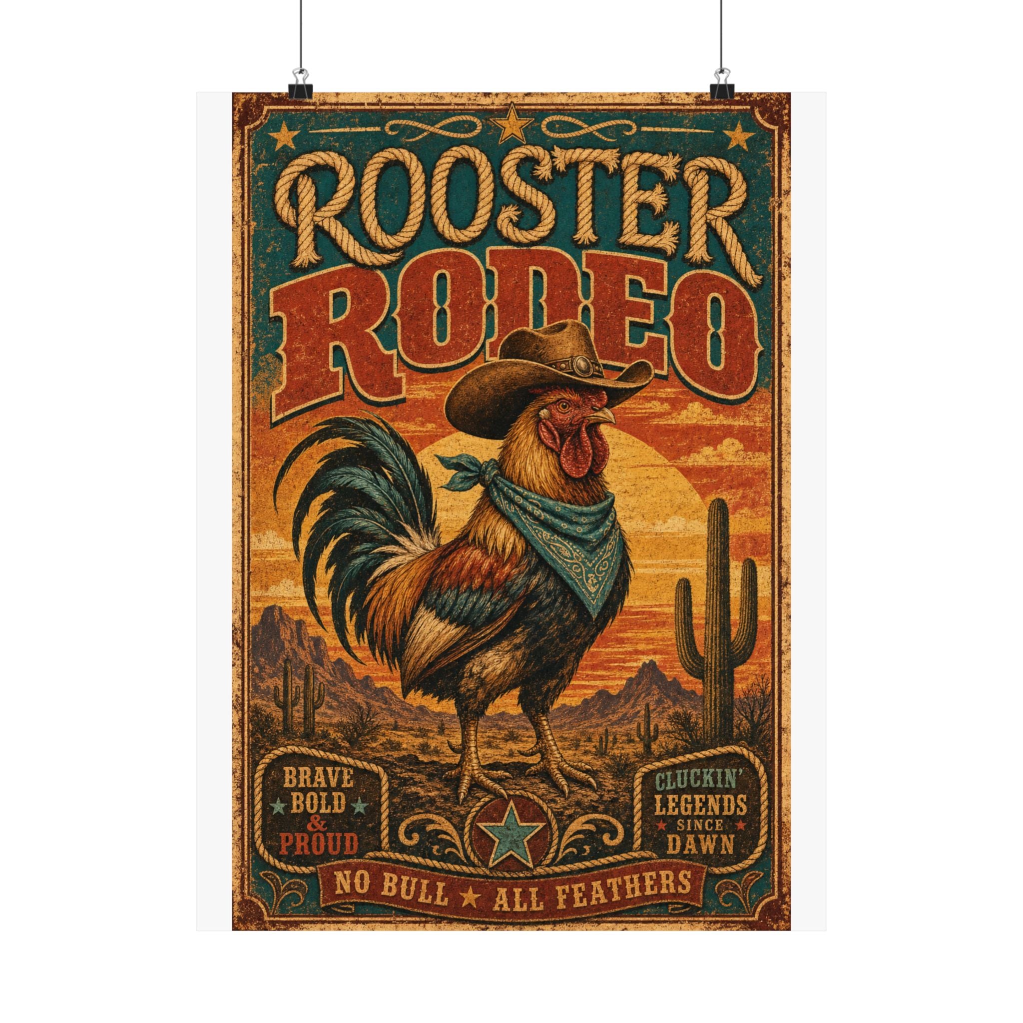 Rooster Rodeo Poster