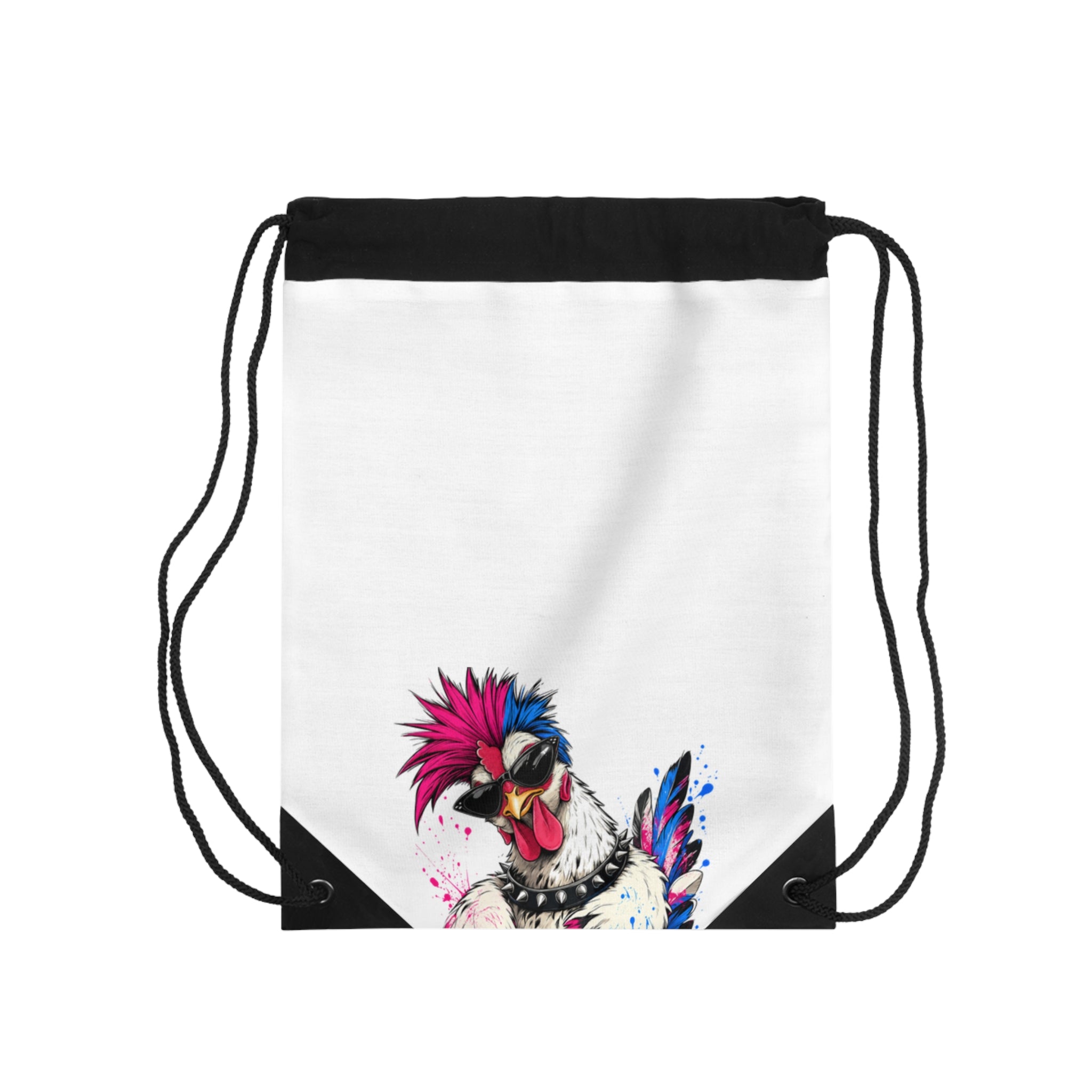 Punk Rockstar Hen Drawstring Bag