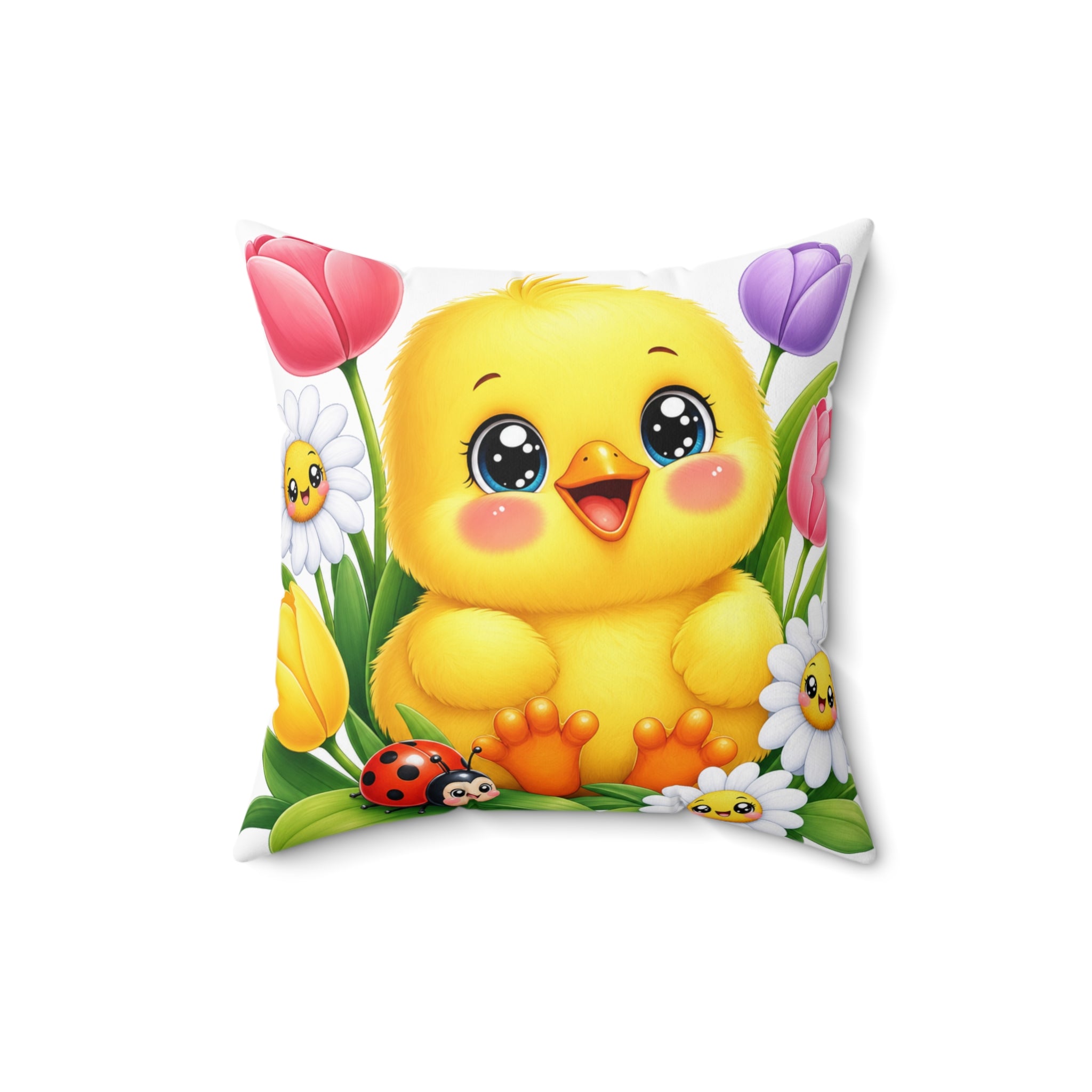 Spring Chick Throw Pillow