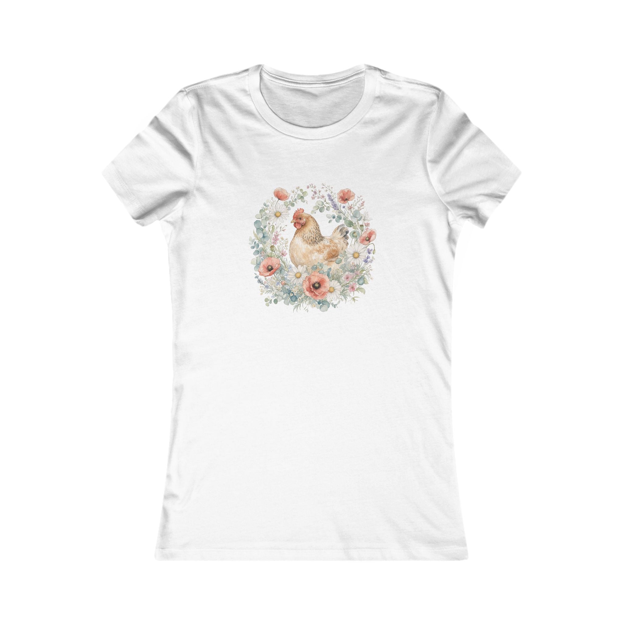Watercolor Floral Hen Women's Tee