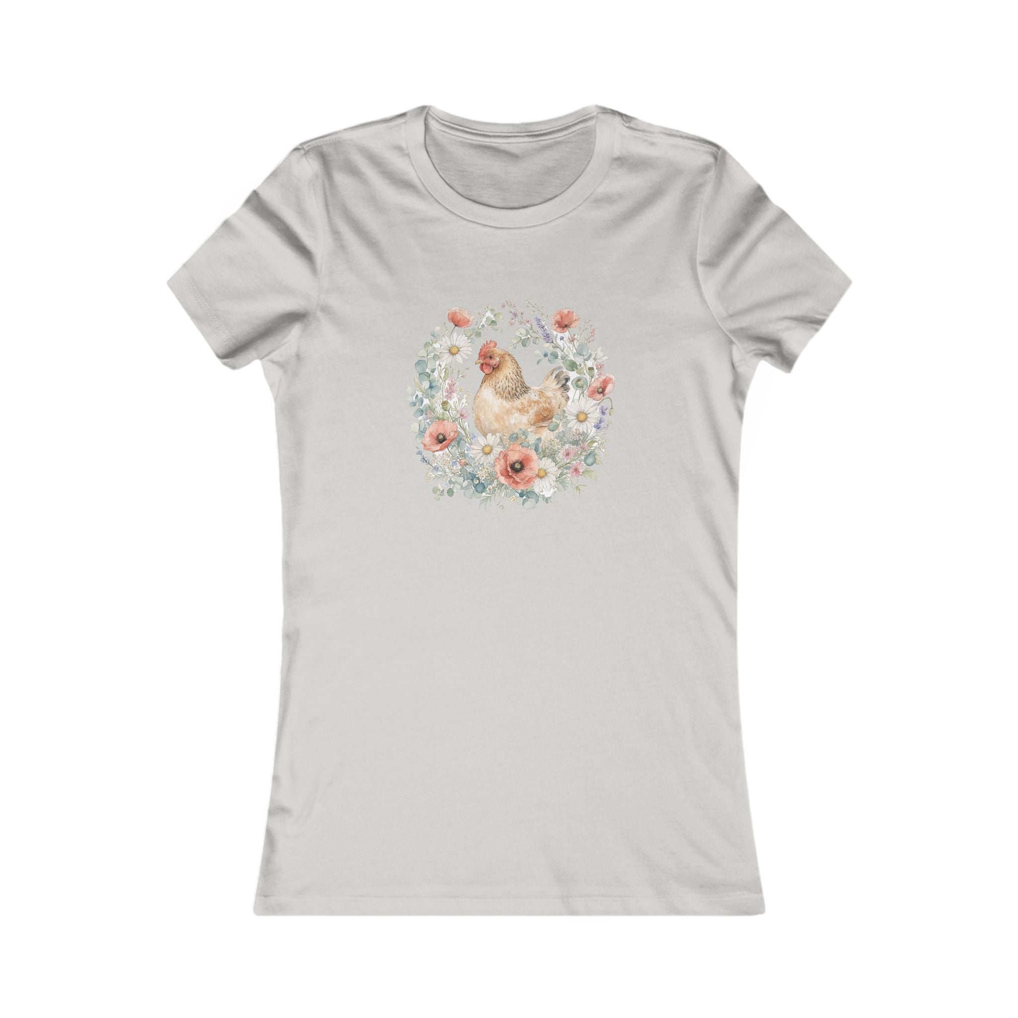 Watercolor Floral Hen Women's Tee