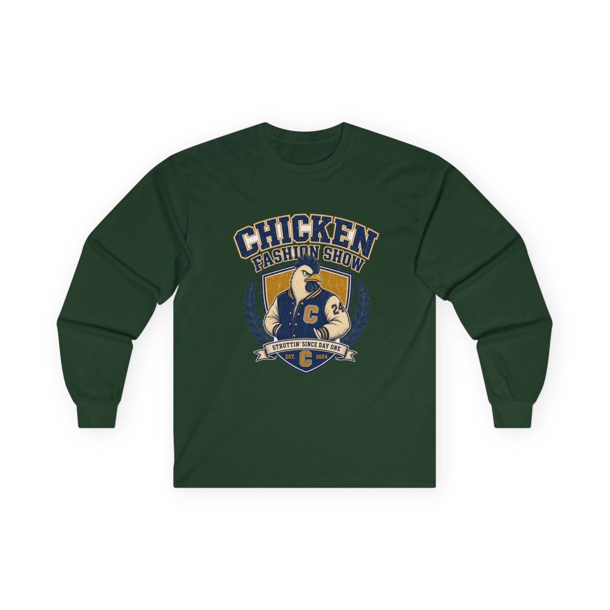 Chicken Fashion Show Varsity Long Sleeve Tee