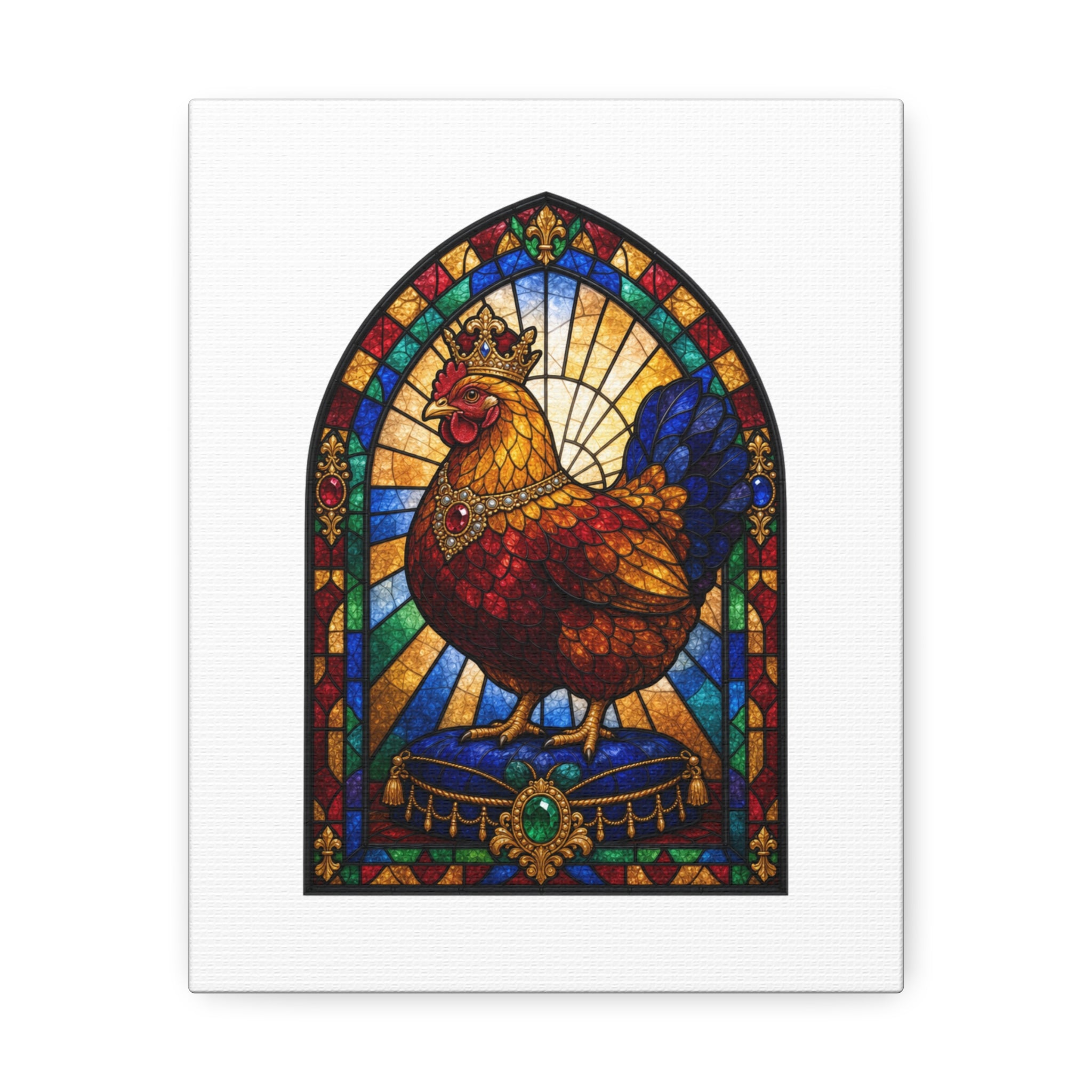 Stained Glass Hen Canvas