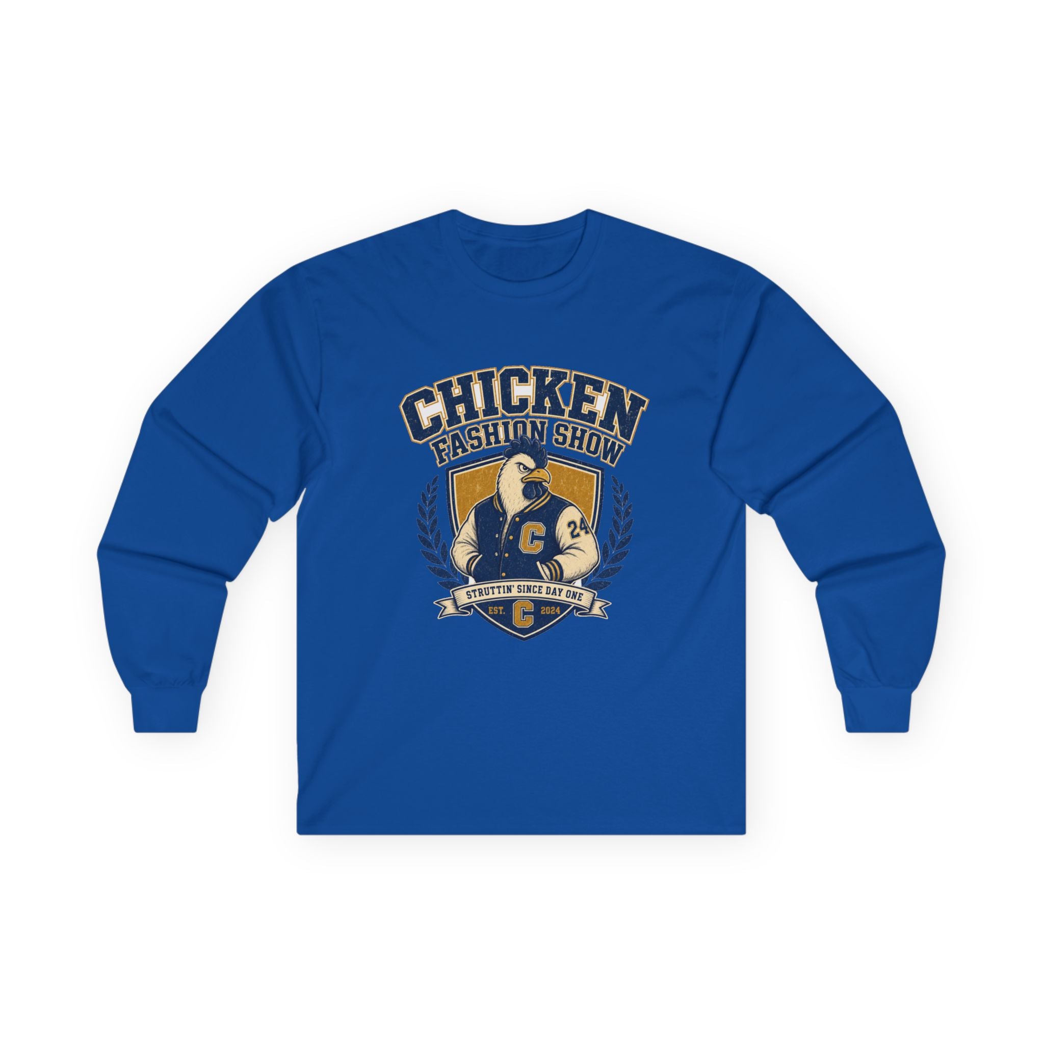 Chicken Fashion Show Varsity Long Sleeve Tee